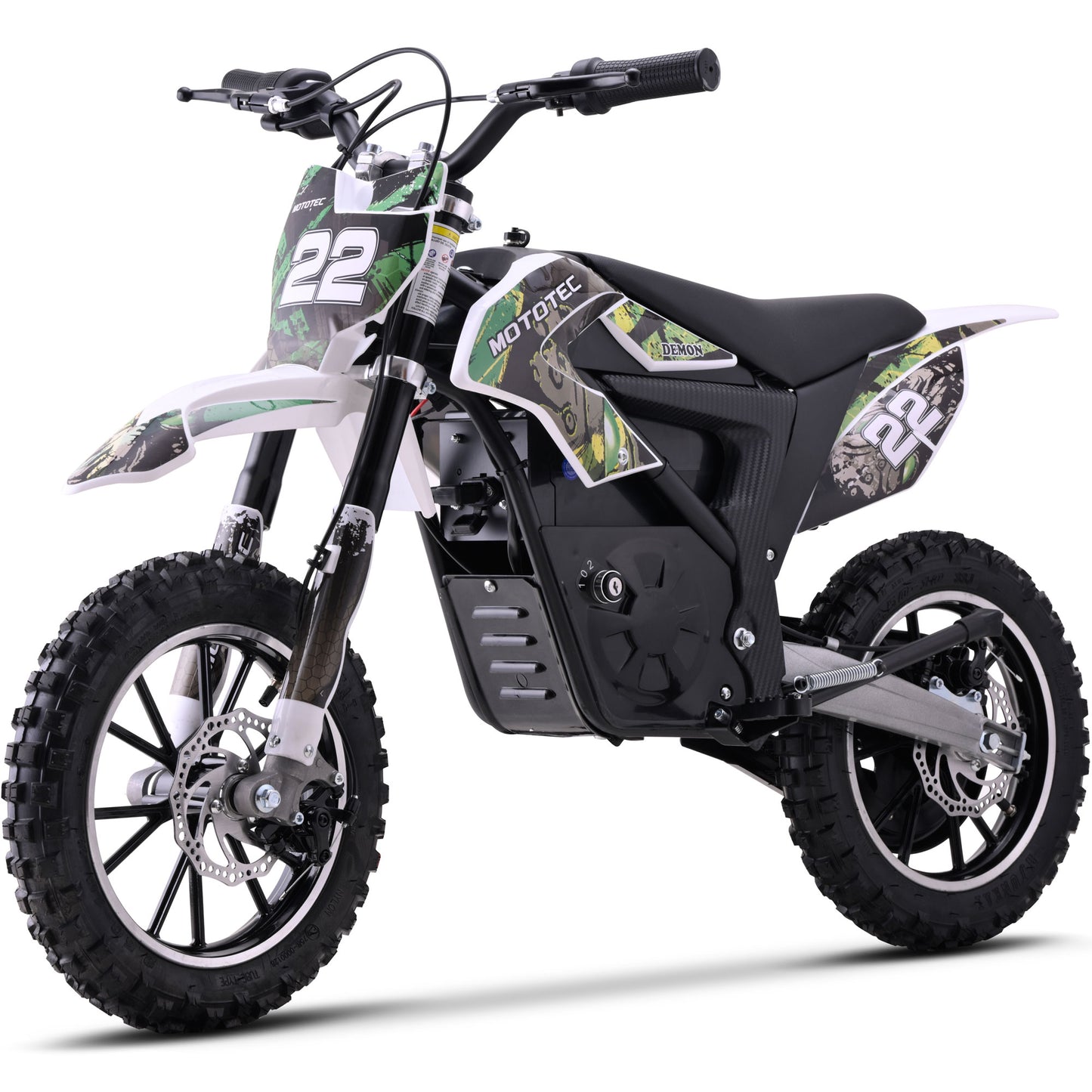 Color: Green - MotoTec 36v 790w Demon Electric Dirt Bike Lithium