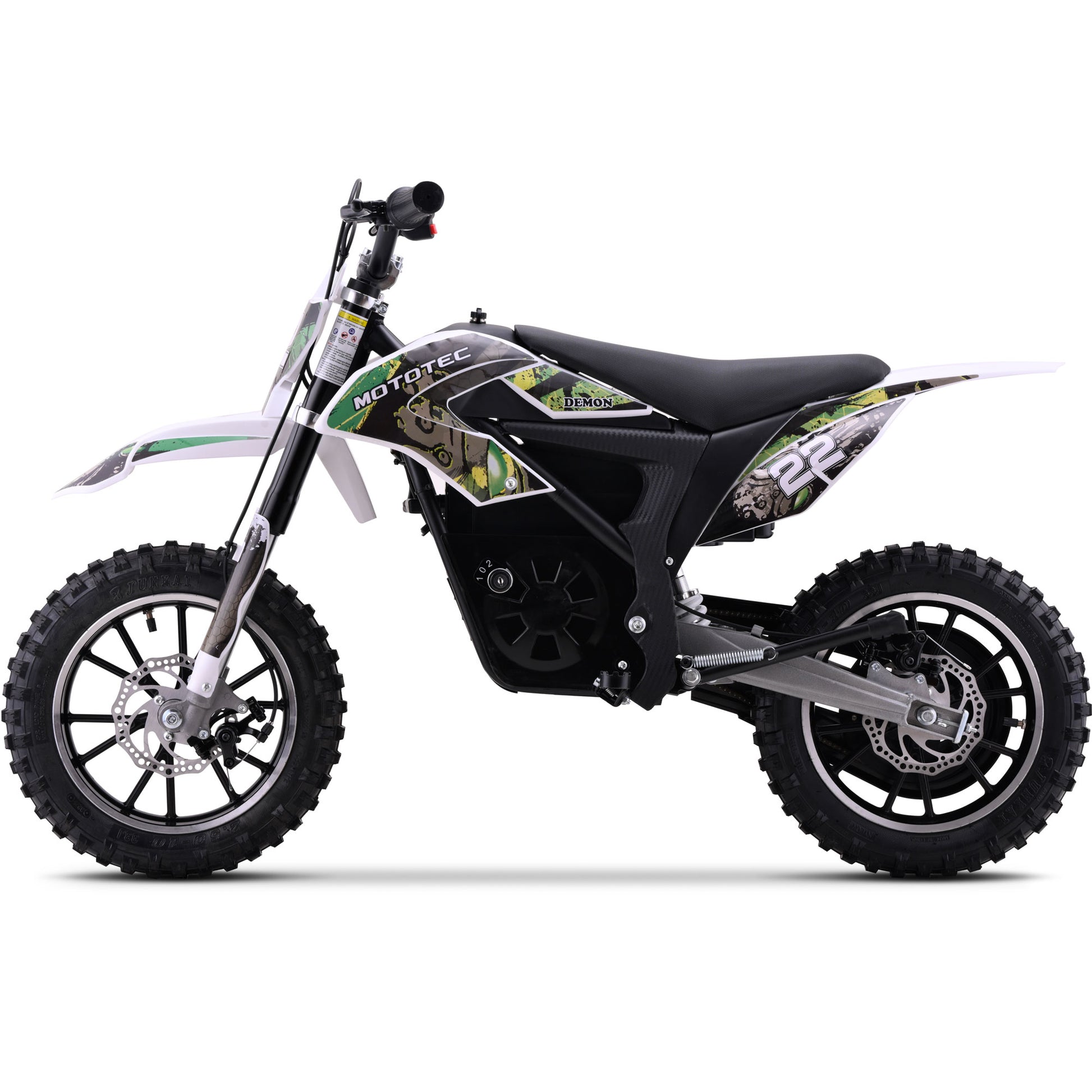 Color: Green - MotoTec 36v 790w Demon Electric Dirt Bike Lithium