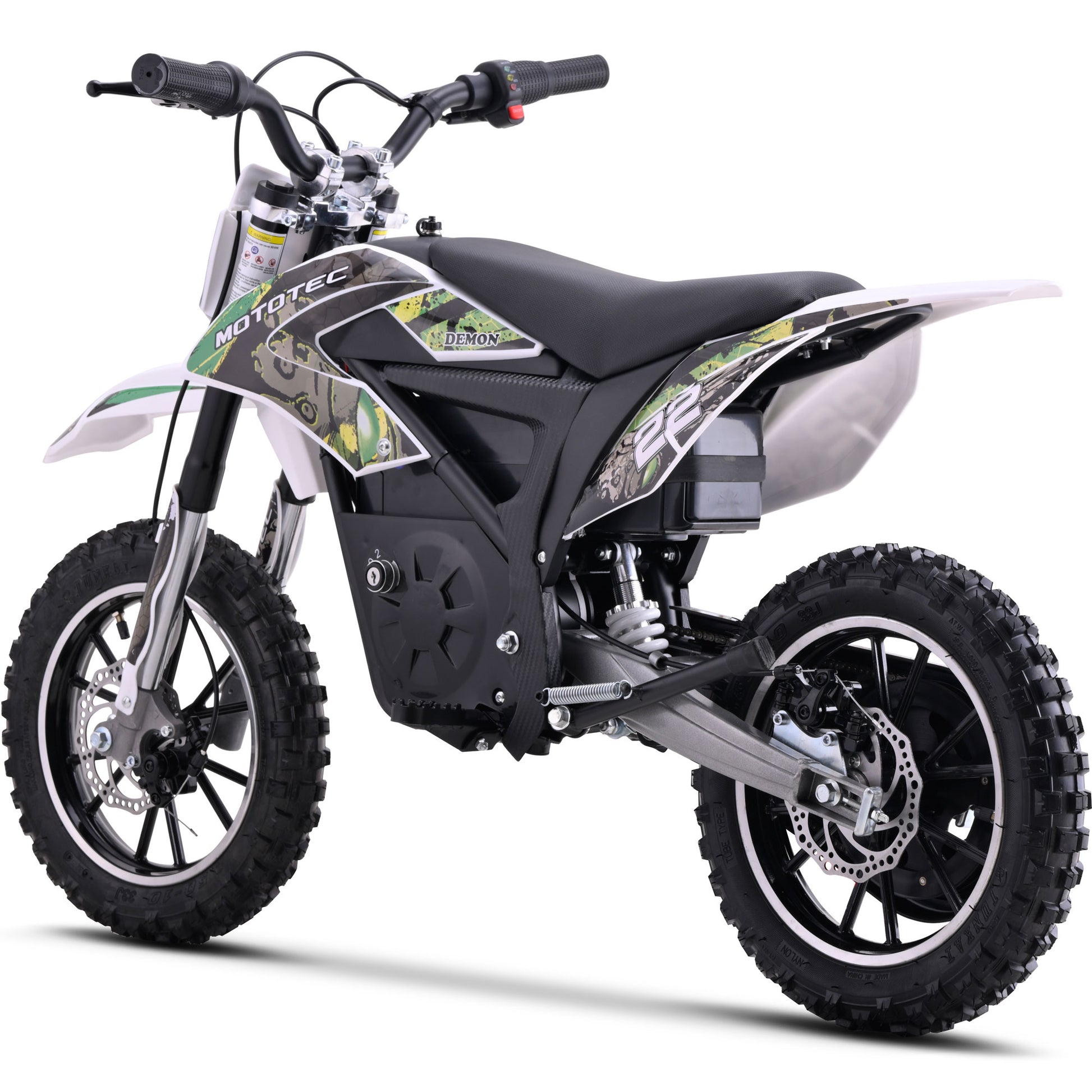 Color: Green - MotoTec 36v 790w Demon Electric Dirt Bike Lithium