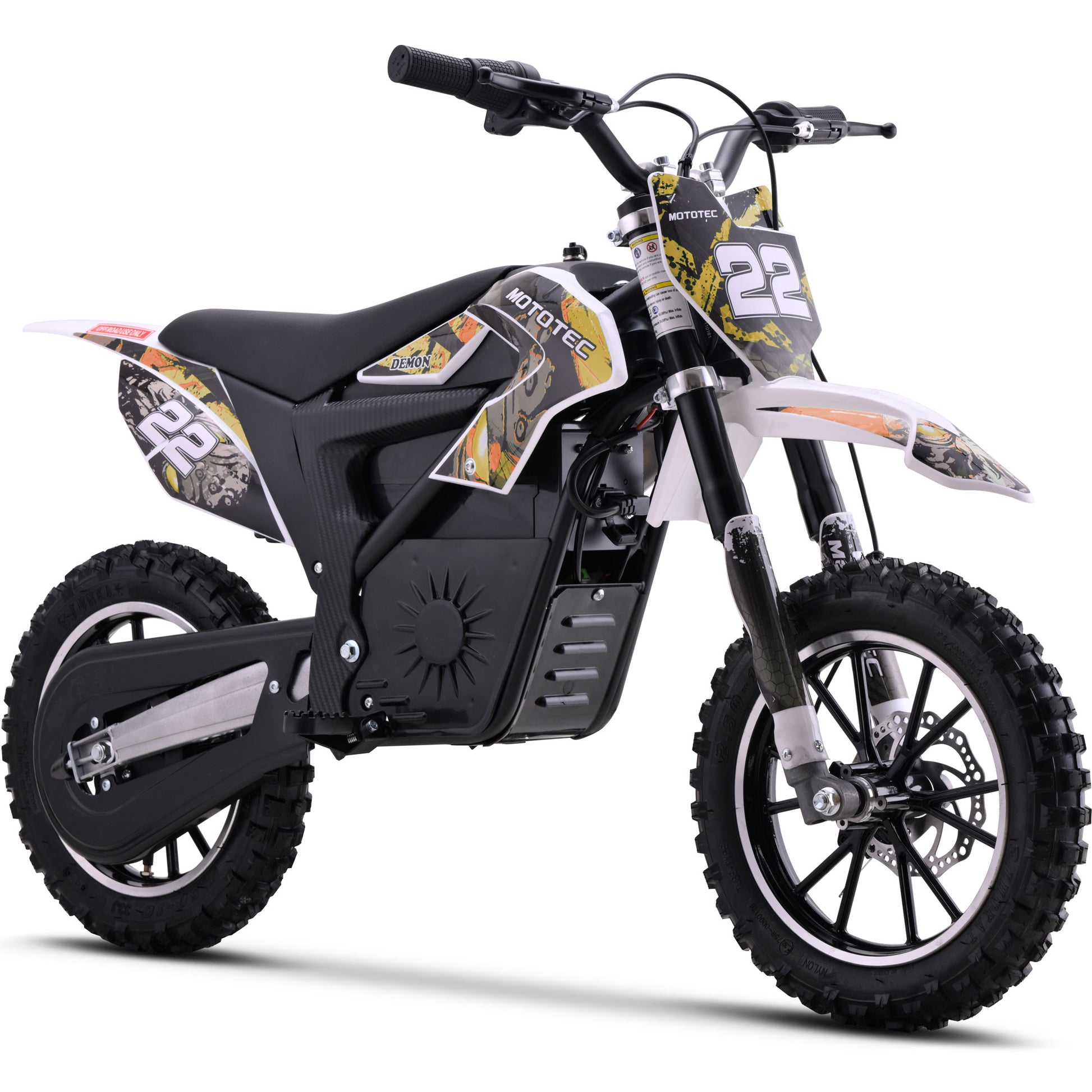 Color: Orange - MotoTec 36v 790w Demon Electric Dirt Bike Lithium