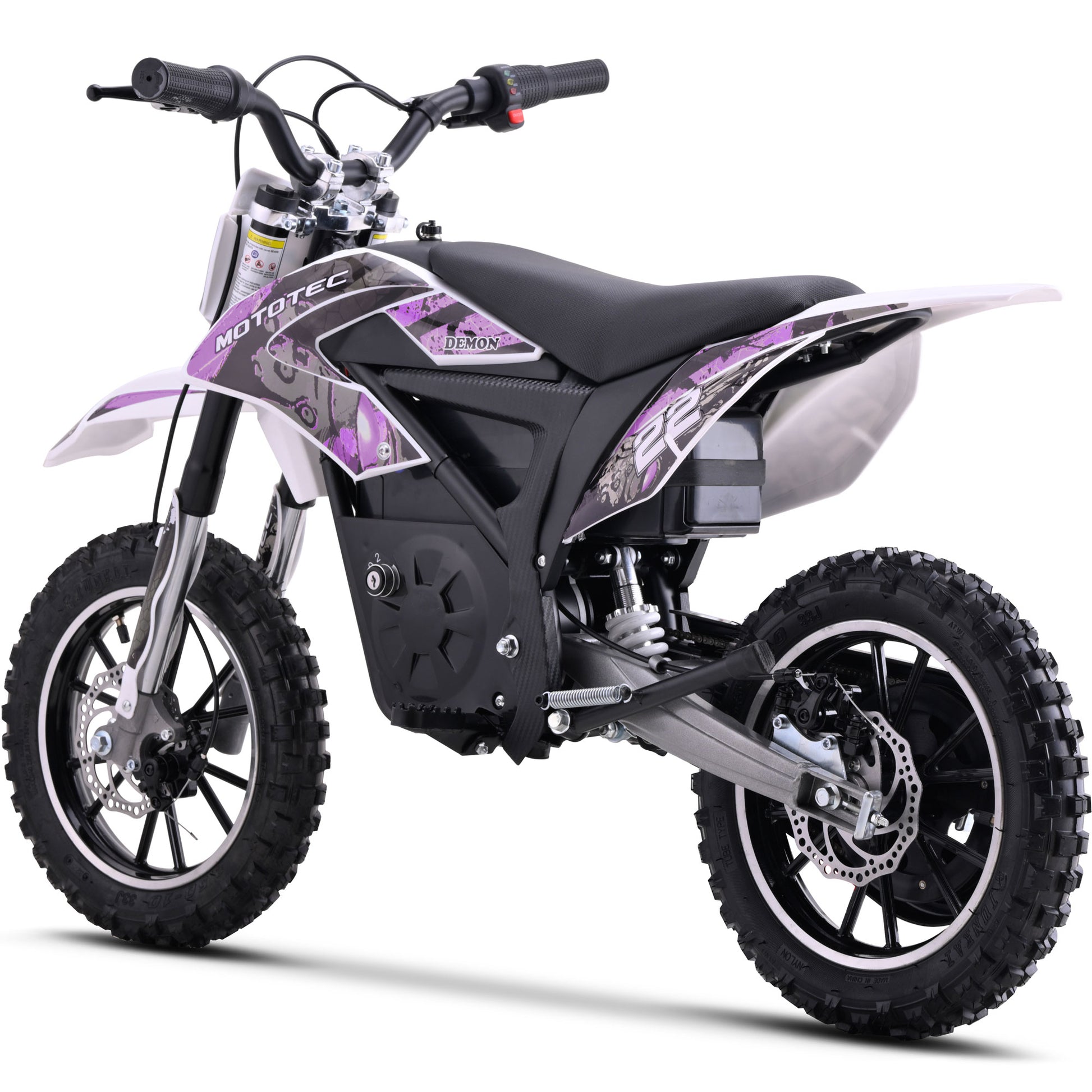 Color: Purple - MotoTec 36v 790w Demon Electric Dirt Bike Lithium