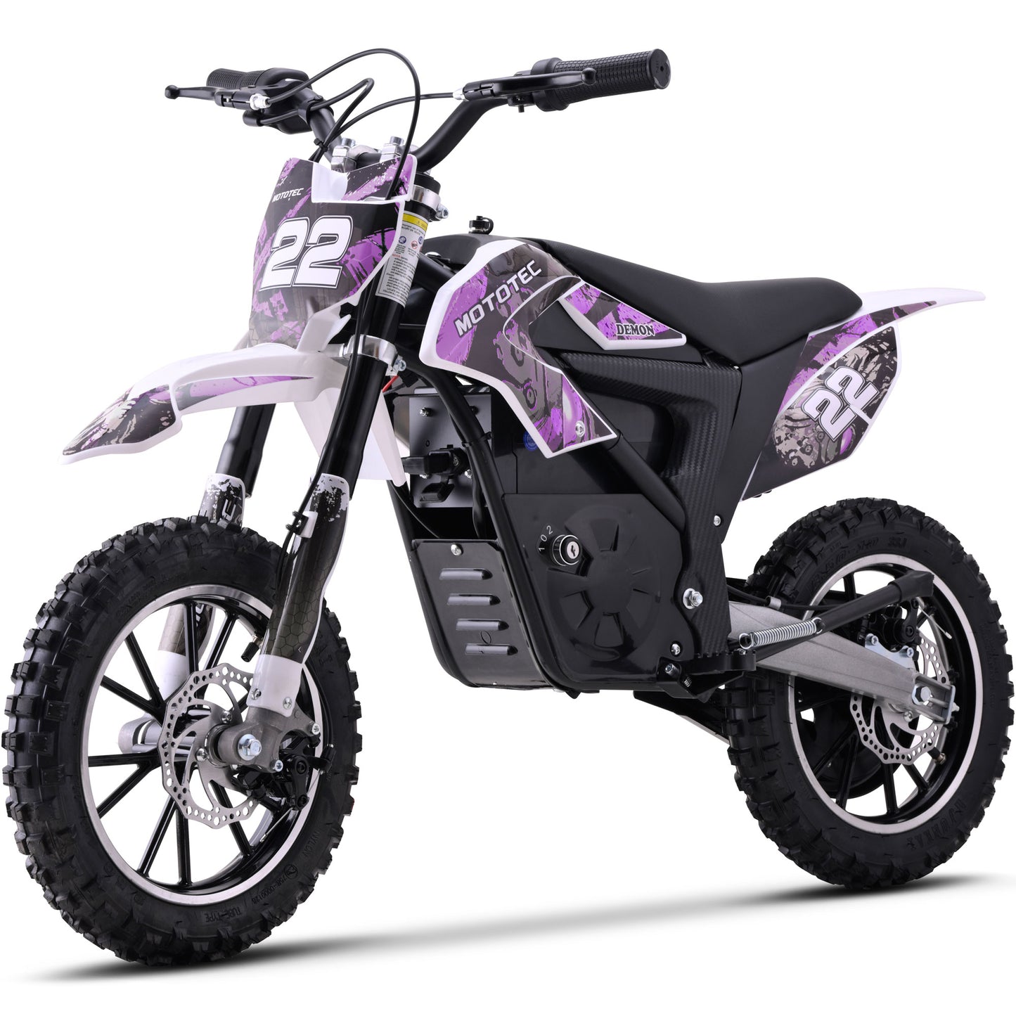 Color: Purple - MotoTec 36v 790w Demon Electric Dirt Bike Lithium