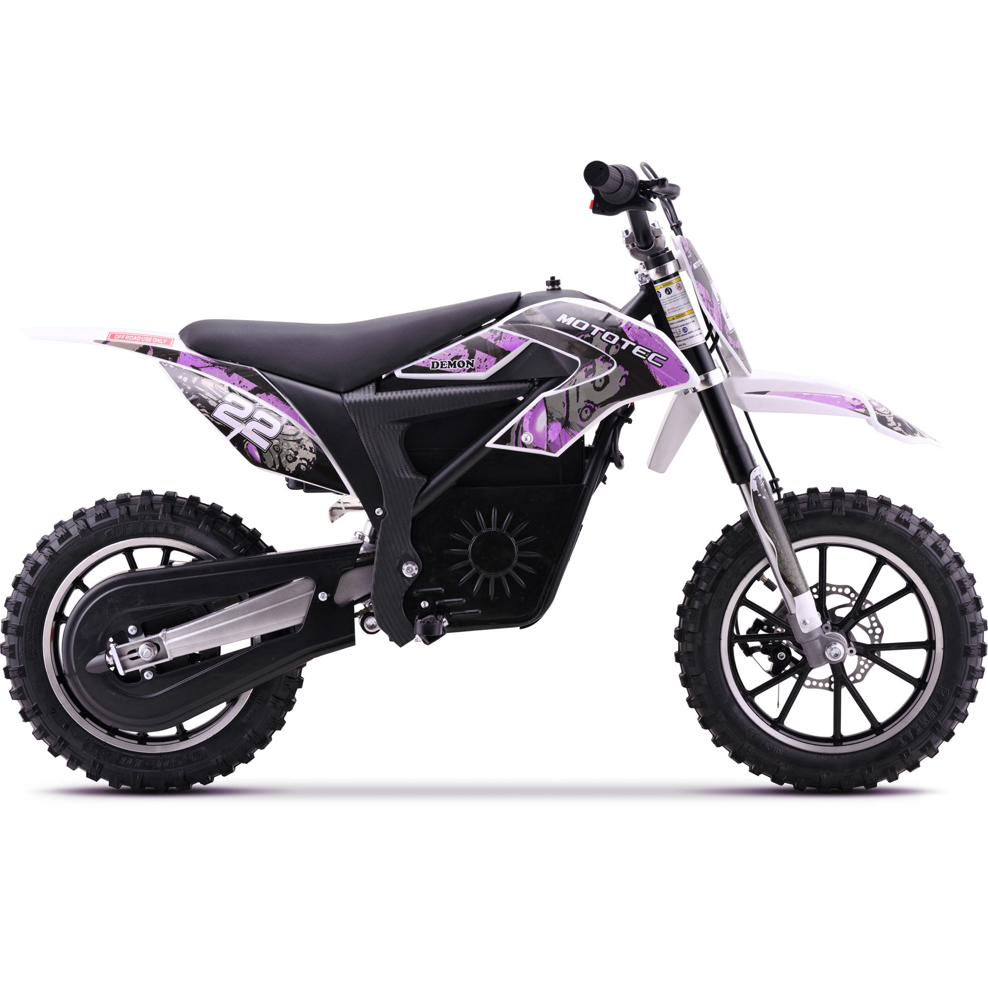 Color: Purple - MotoTec 36v 790w Demon Electric Dirt Bike Lithium