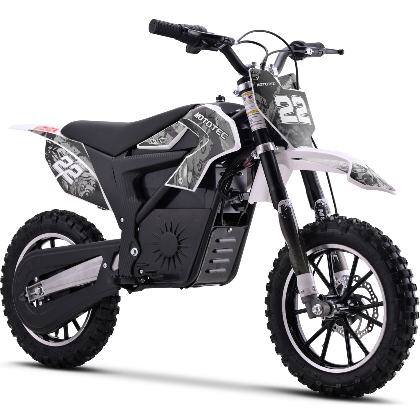 Color: White - MotoTec 36v 790w Demon Electric Dirt Bike Lithium