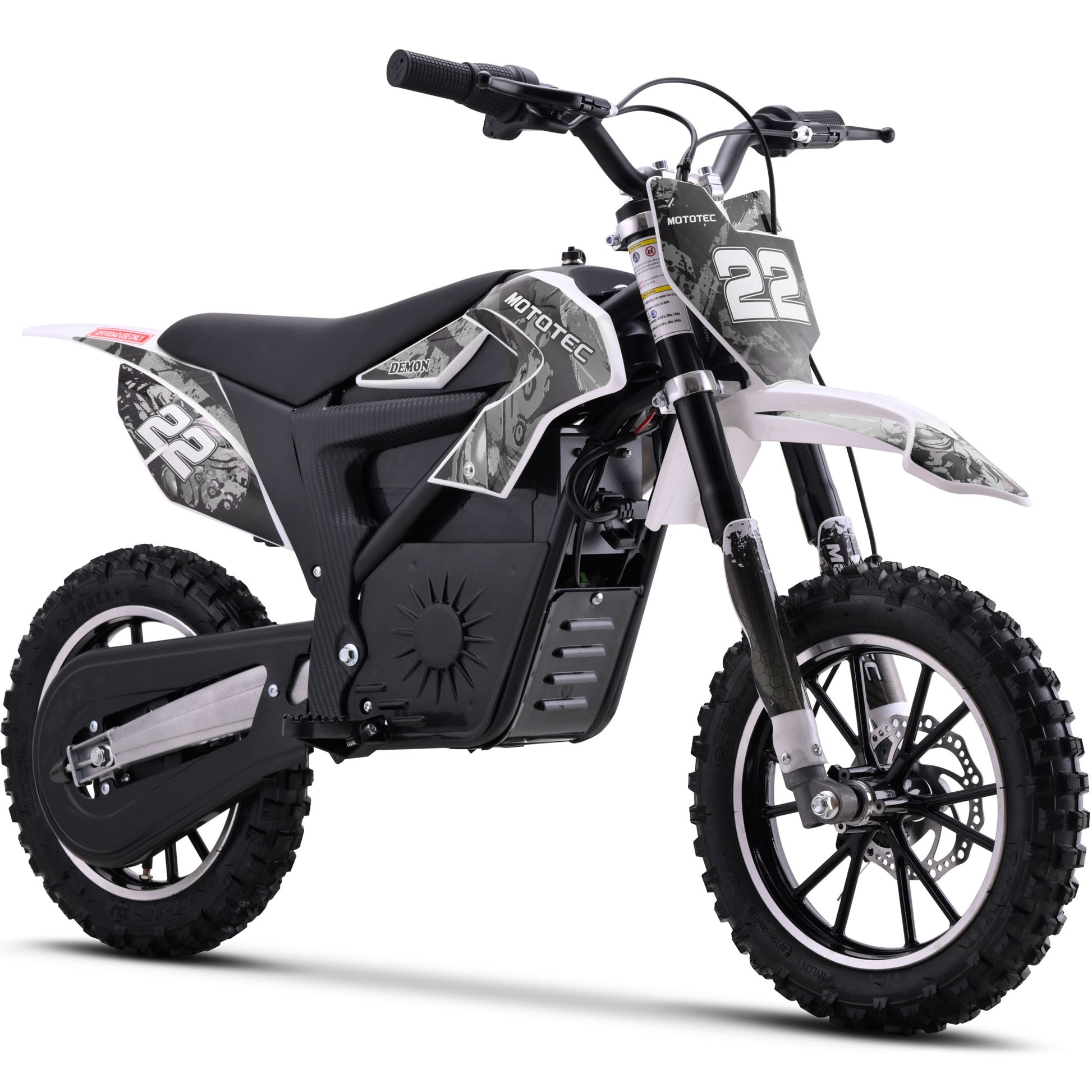 Color: White - MotoTec 36v 790w Demon Electric Dirt Bike Lithium