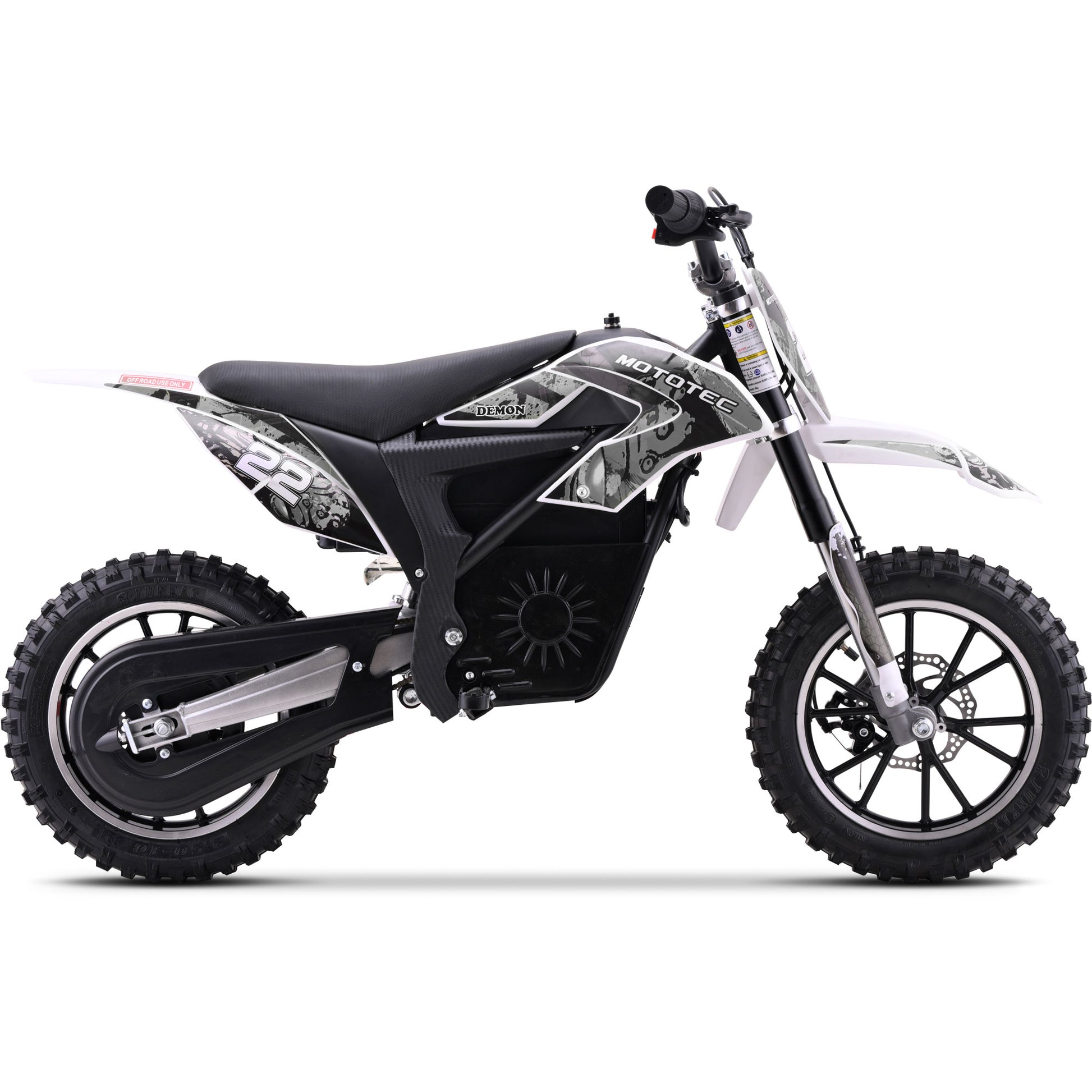 Color: White - MotoTec 36v 790w Demon Electric Dirt Bike Lithium