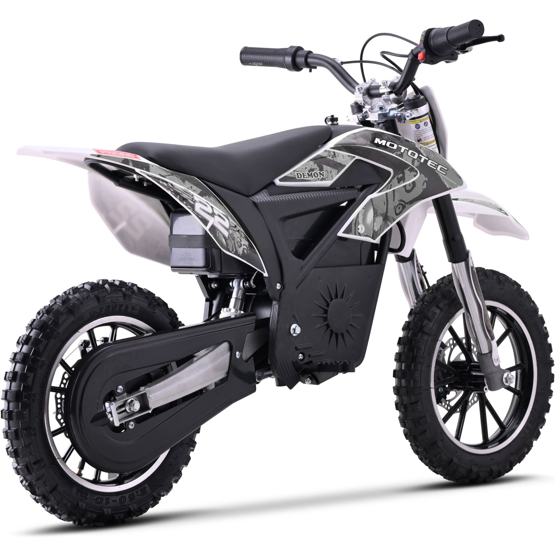 Color: White - MotoTec 36v 790w Demon Electric Dirt Bike Lithium