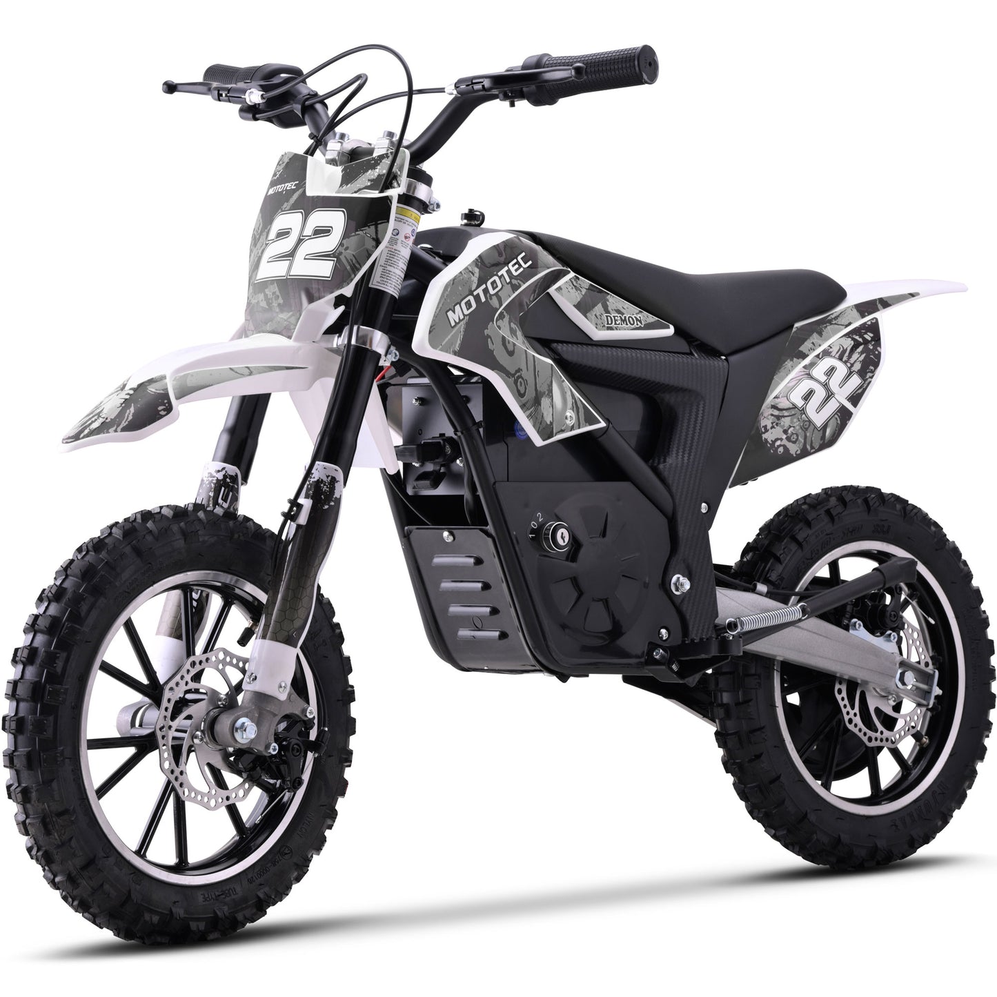 Color: White - MotoTec 36v 790w Demon Electric Dirt Bike Lithium