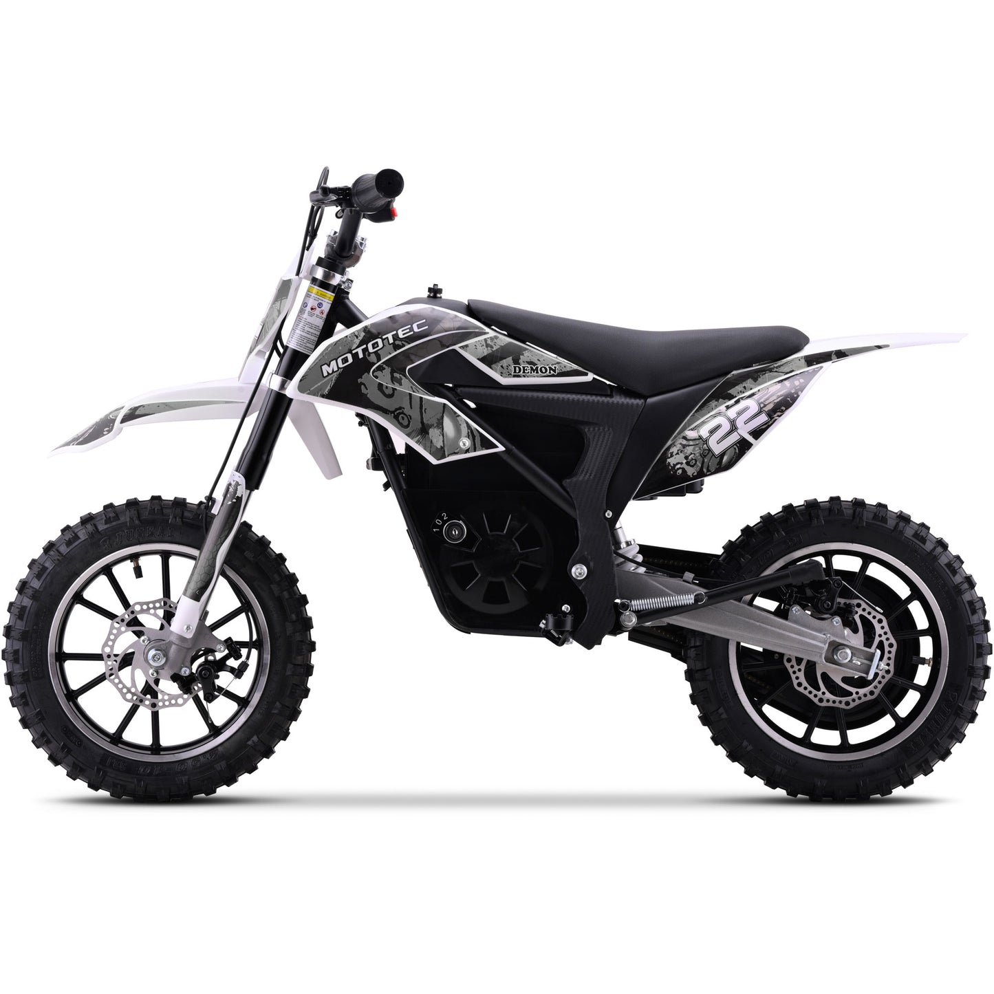 Color: White - MotoTec 36v 790w Demon Electric Dirt Bike Lithium