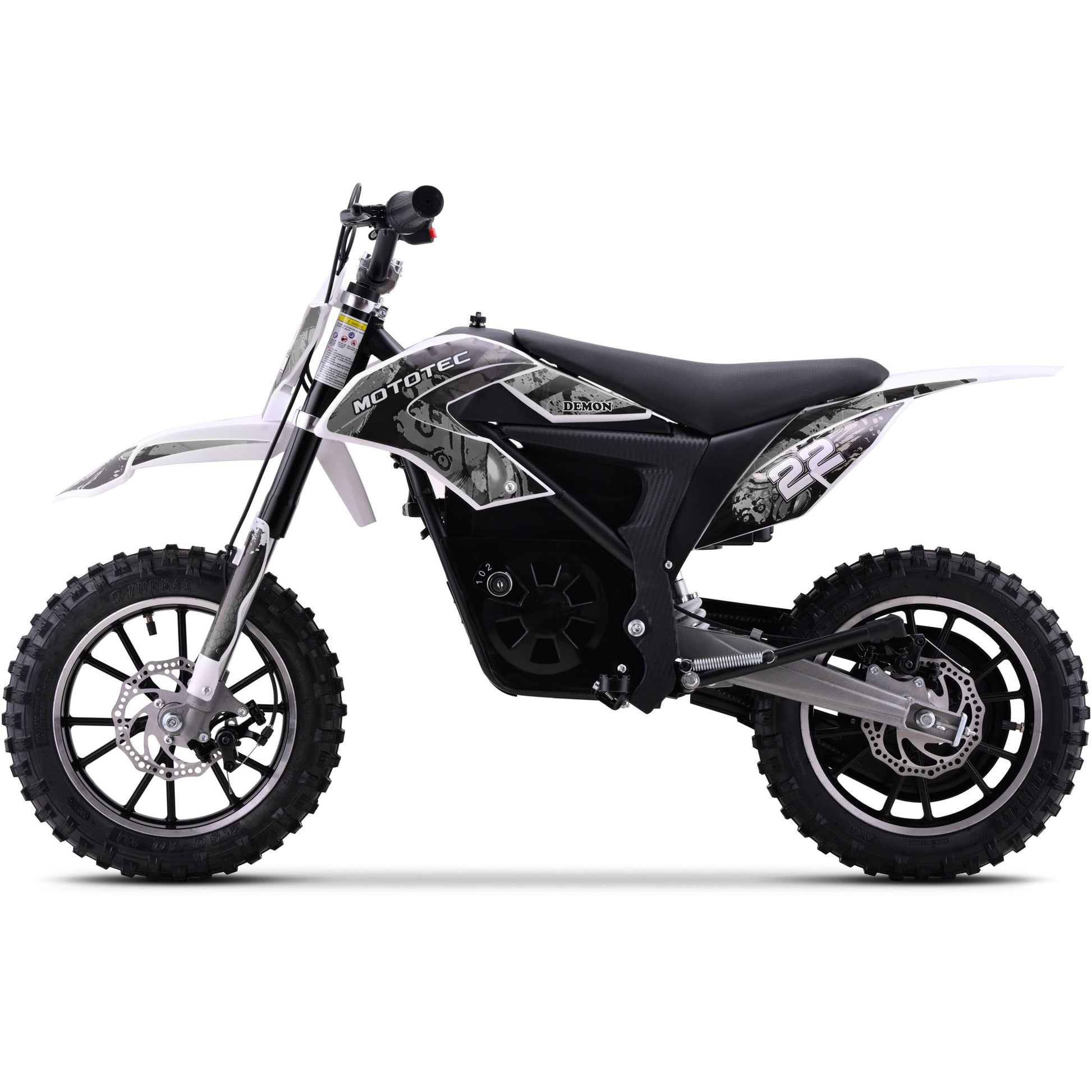 Color: White - MotoTec 36v 790w Demon Electric Dirt Bike Lithium