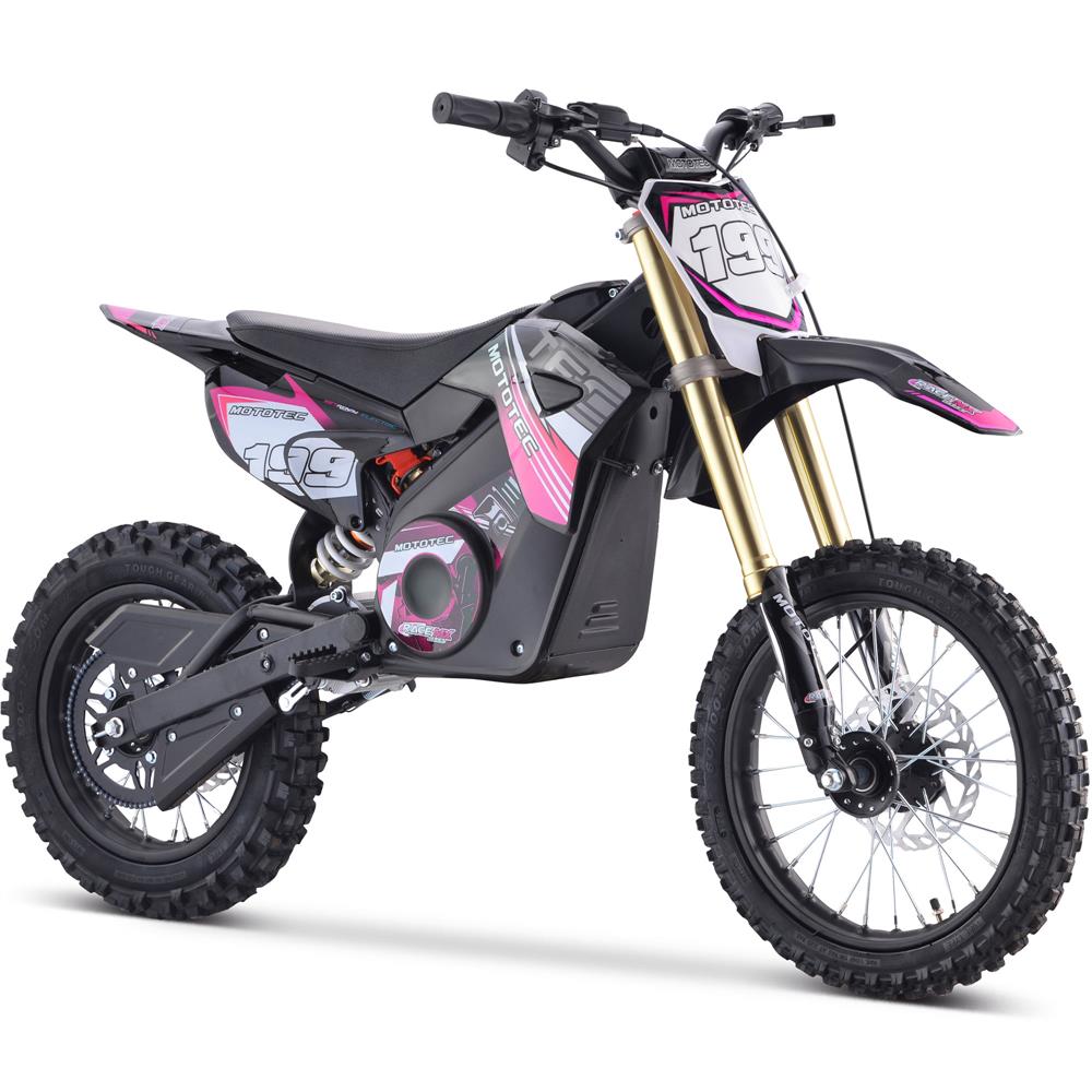 MotoTec 48v Pro Electric Dirt Bike 1600w Lithium Pink