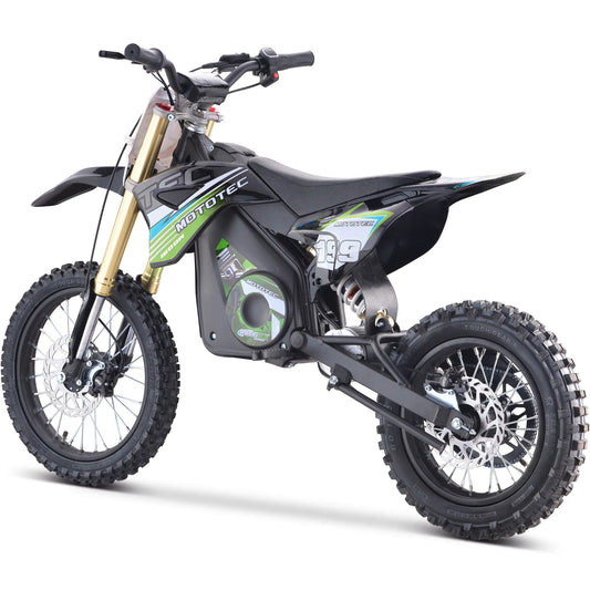 MotoTec 48V Pro Electric Dirt Bike - 1800W Lithium, Top Speed 25mph - Green | Powerful Electric Bike