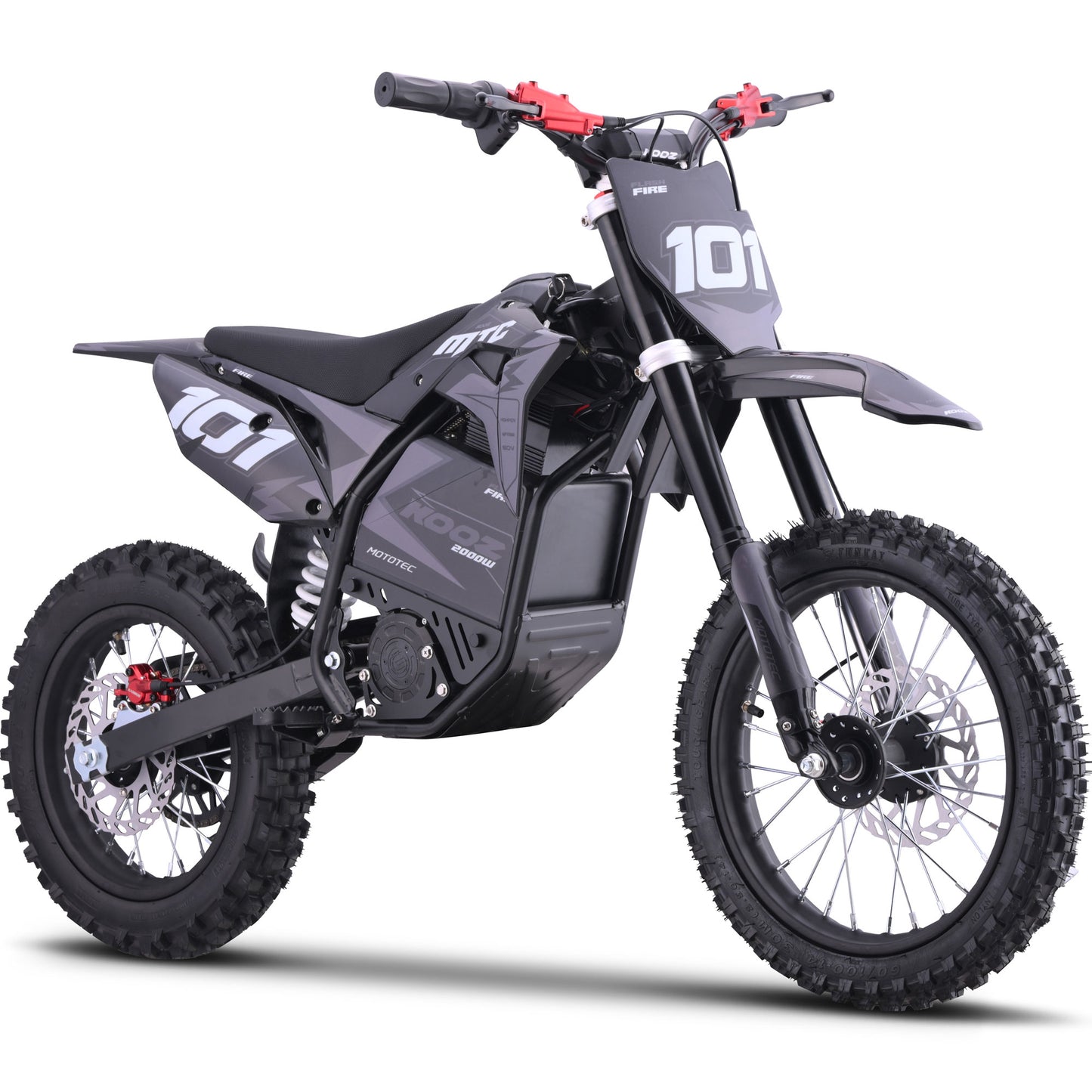 Color: Gray - MotoTec 60v 2000w Pro Electric Dirt Bike Lithium Red (HP115E)