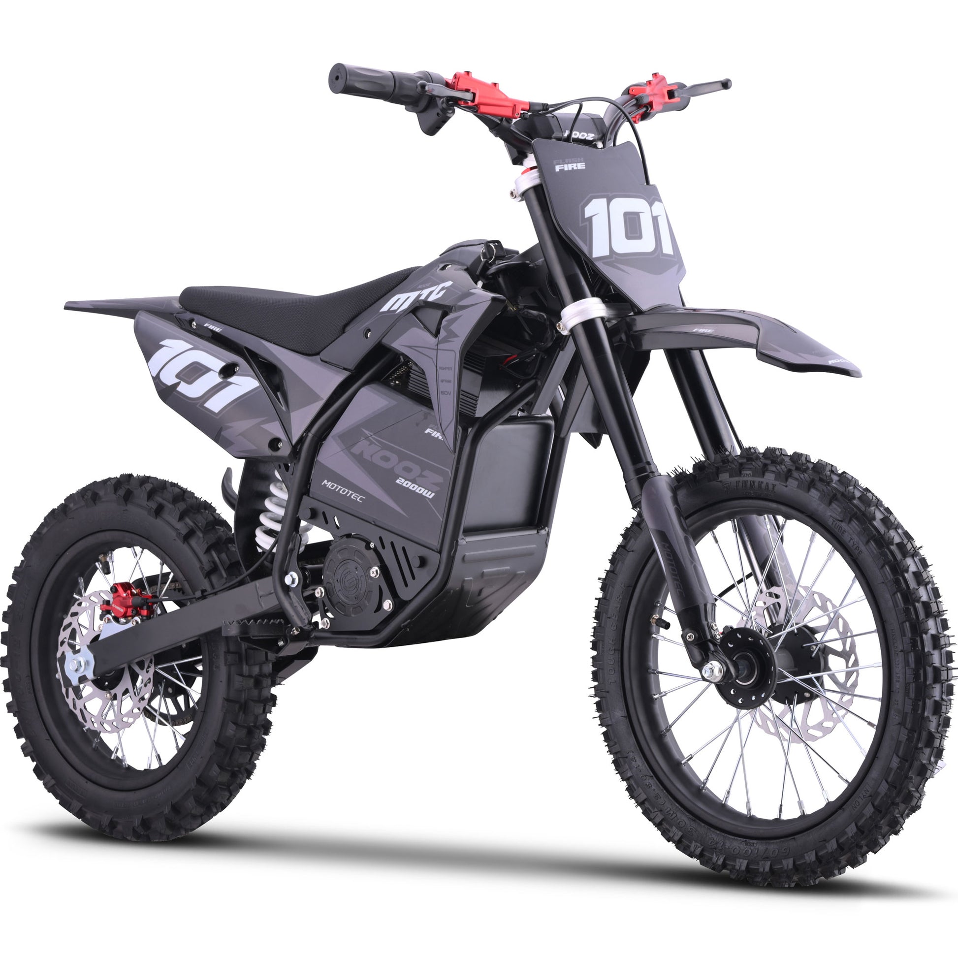 Color: Gray - MotoTec 60v 2000w Pro Electric Dirt Bike Lithium Red (HP115E)