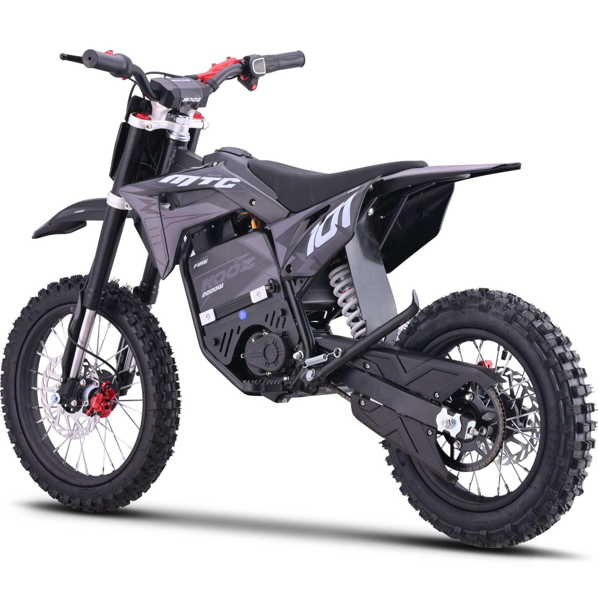 Color: Gray - MotoTec 60v 2000w Pro Electric Dirt Bike Lithium Red (HP115E)
