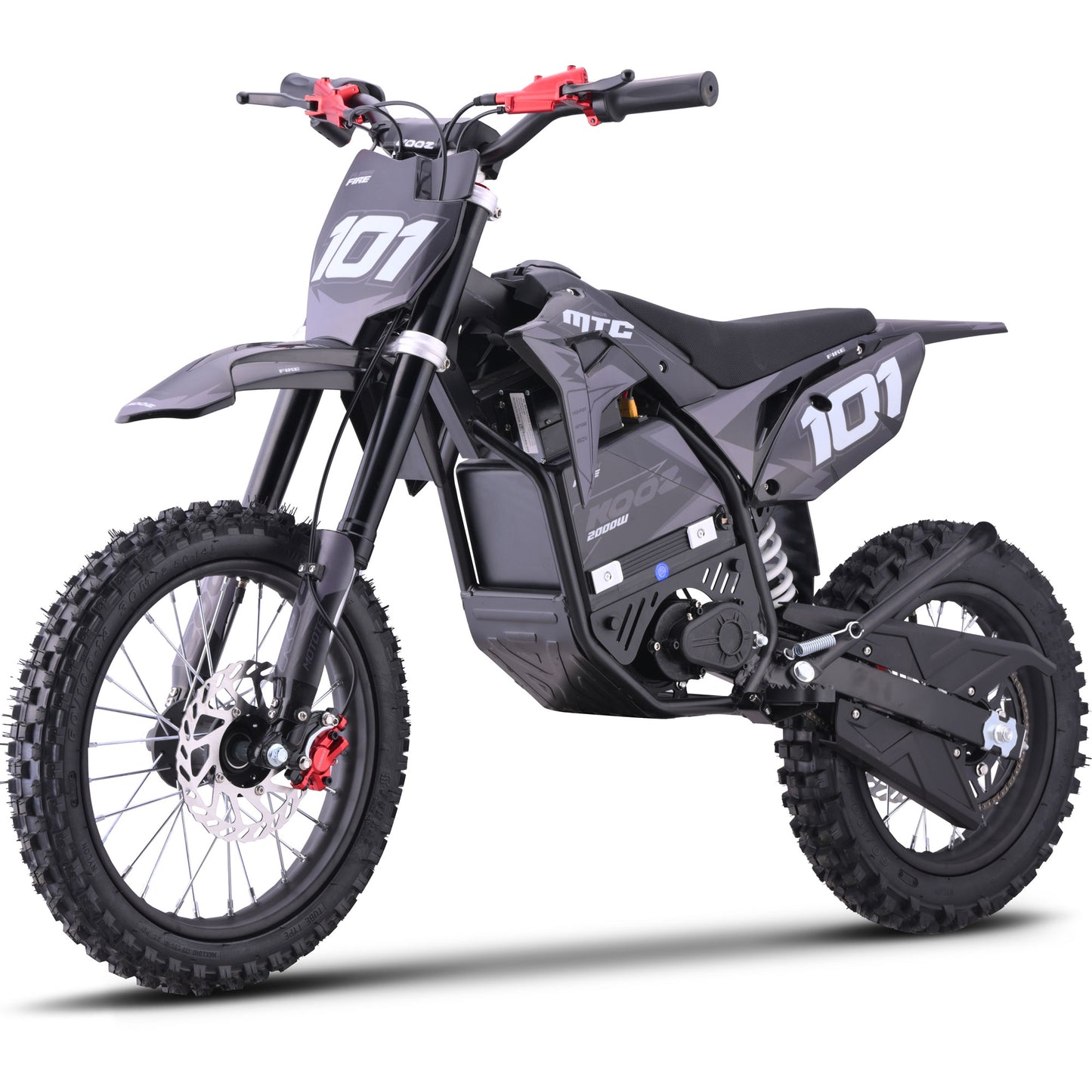 Color: Gray - MotoTec 60v 2000w Pro Electric Dirt Bike Lithium Red (HP115E)