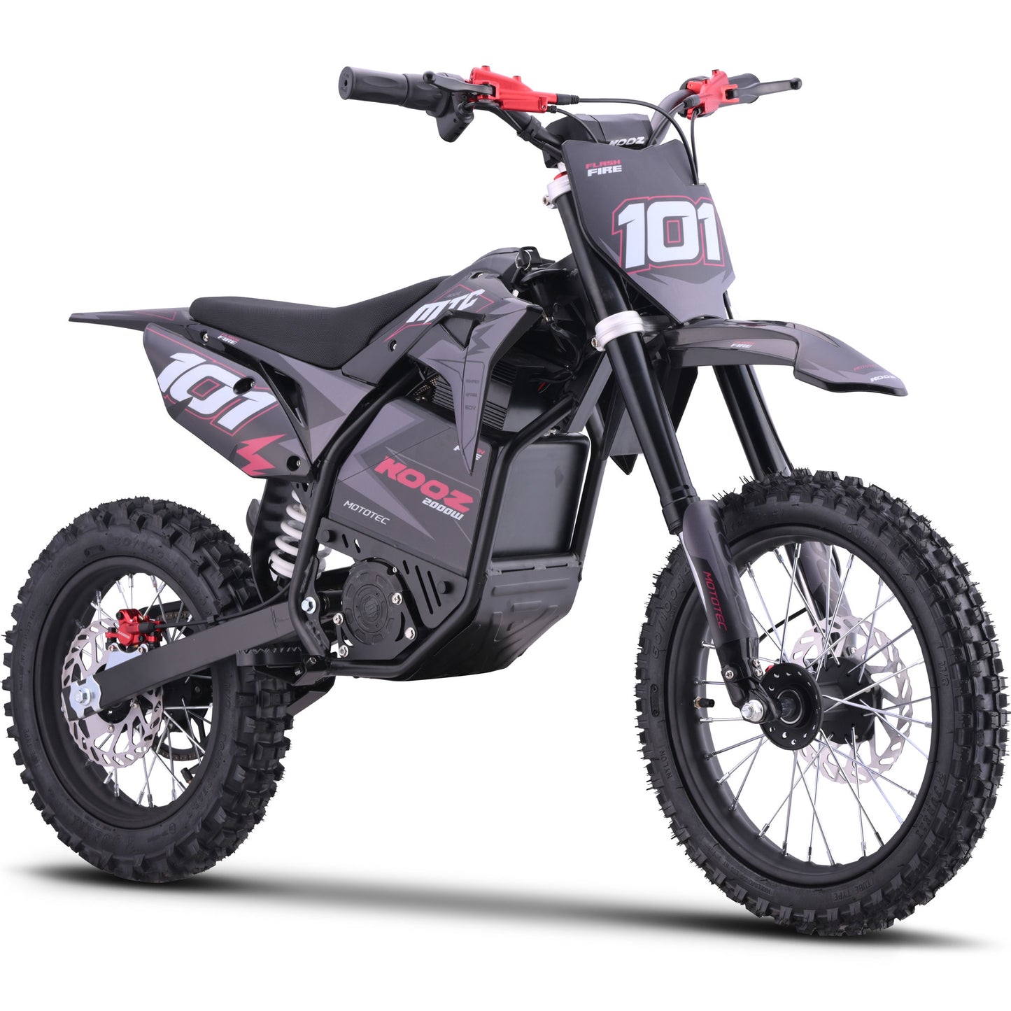 Color: Red - MotoTec 60v 2000w Pro Electric Dirt Bike Lithium Red (HP115E)