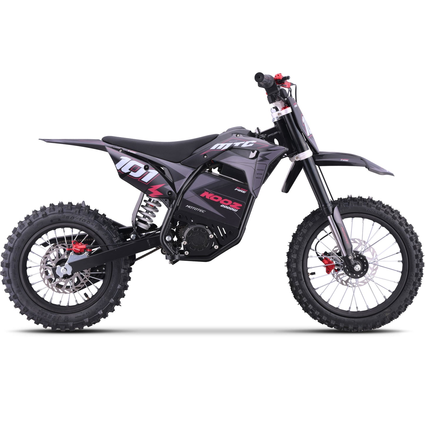 Color: Red - MotoTec 60v 2000w Pro Electric Dirt Bike Lithium Red (HP115E)