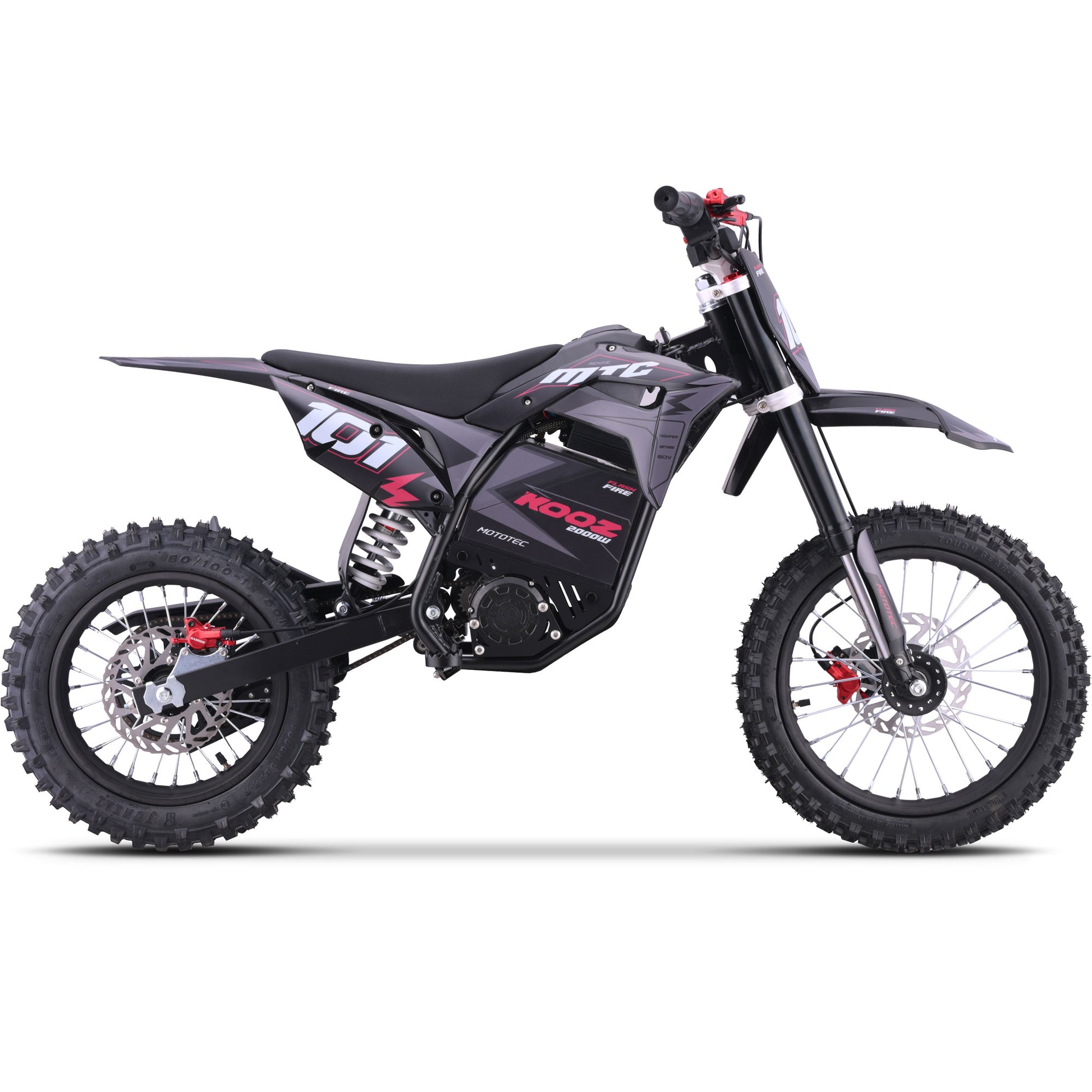 Color: Red - MotoTec 60v 2000w Pro Electric Dirt Bike Lithium Red (HP115E)