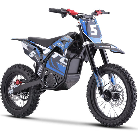 MotoTec 60V 2000W Lithium Pro Electric Dirt Bike - Blue | Off-Road Bike for Teens & Adults