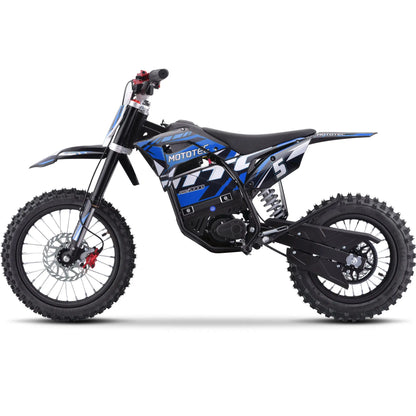 Color: Blue - MotoTec 60v 2000w Pro Electric Dirt Bike Lithium