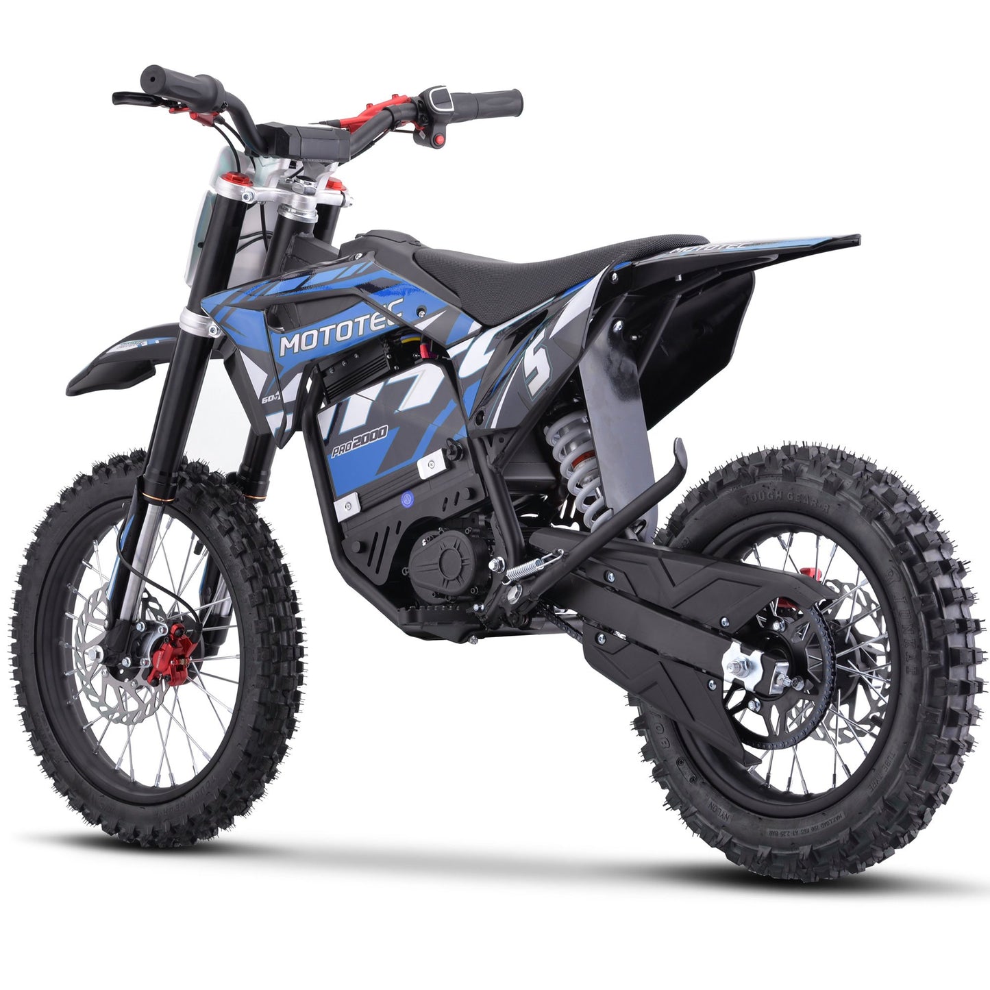 MotoTec 60v Pro Electric Dirt Bike 2000w Lithium Blue