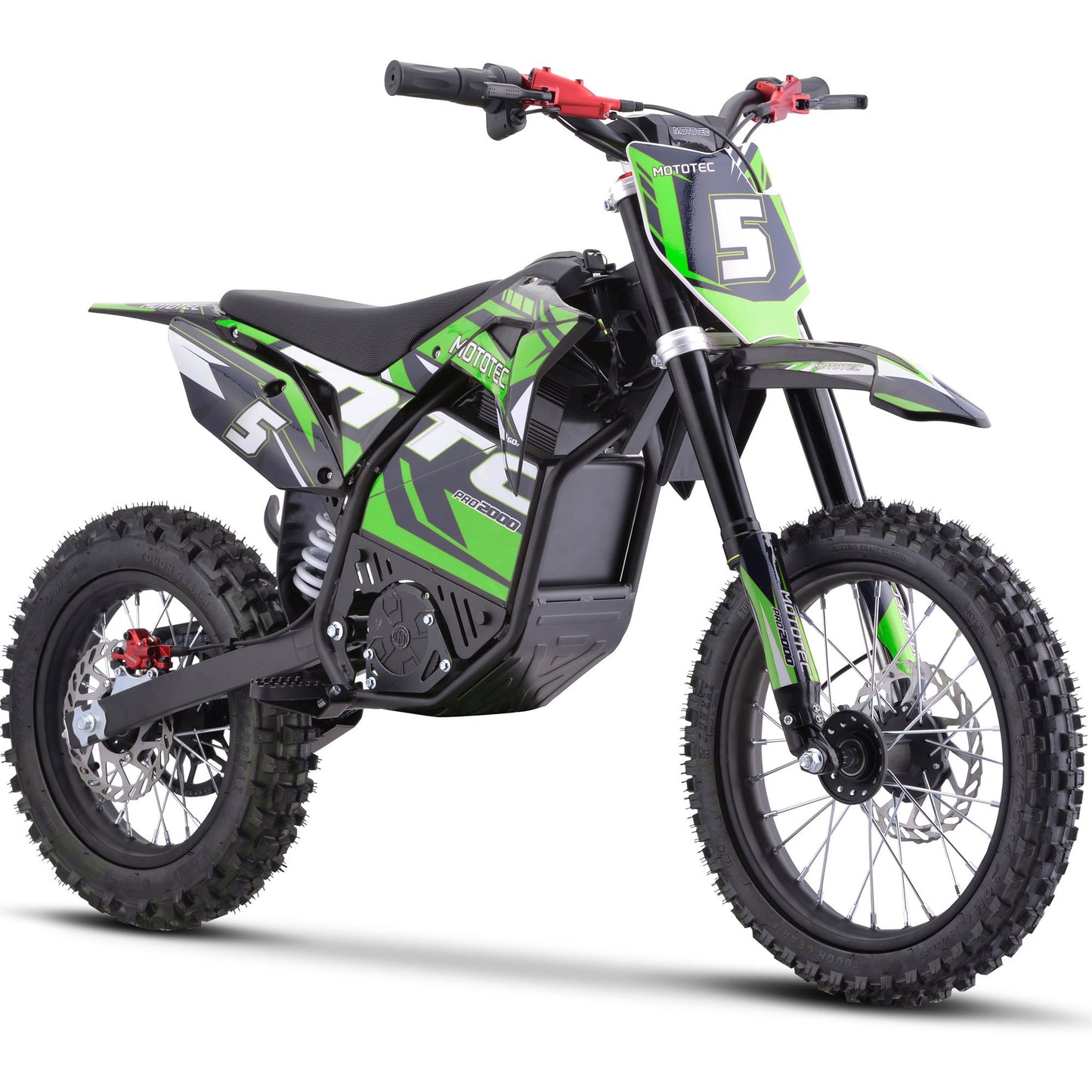 MotoTec 60v Pro Electric Dirt Bike 2000w Lithium Green