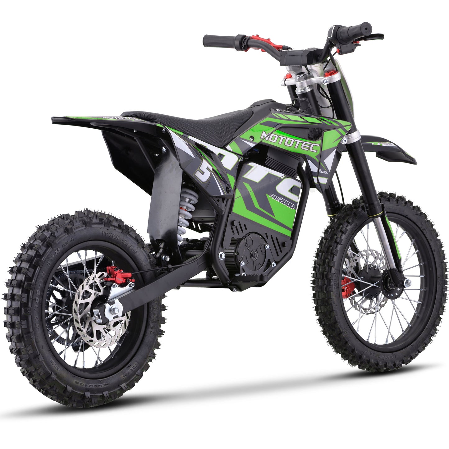 Color: Green - MotoTec 60v 2000w Pro Electric Dirt Bike Lithium