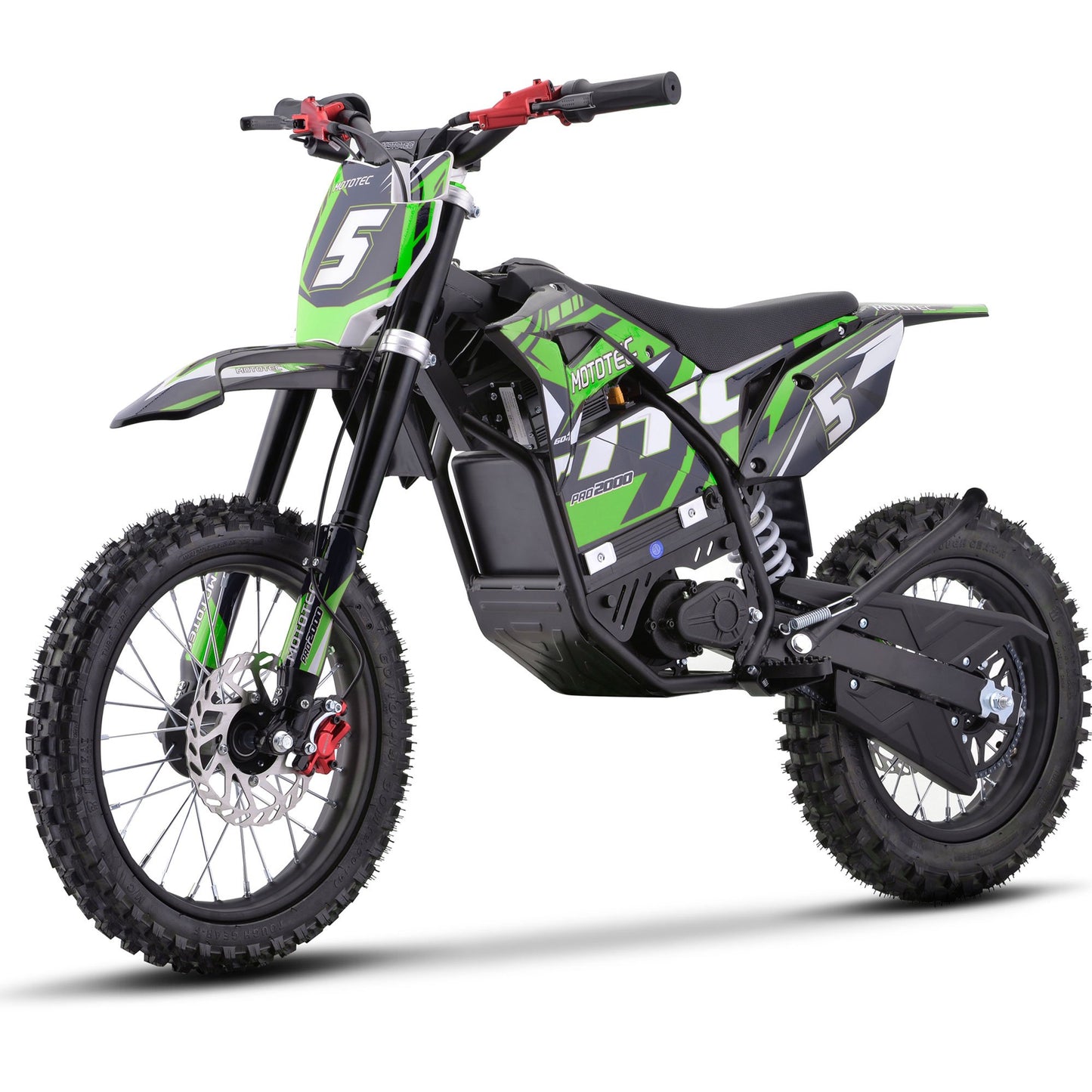 MotoTec 60v Pro Electric Dirt Bike 2000w Lithium Green