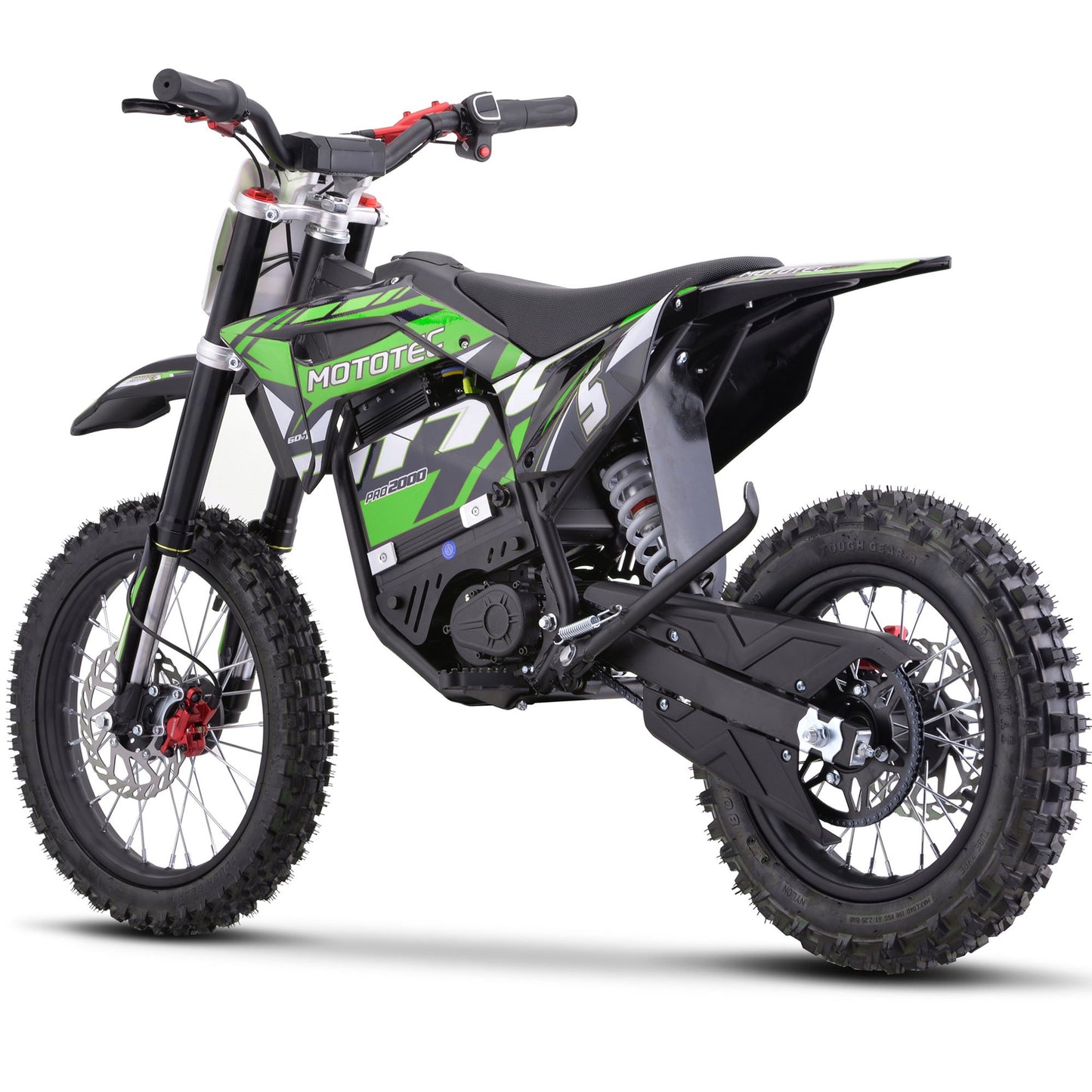 MotoTec 60v Pro Electric Dirt Bike 2000w Lithium Green