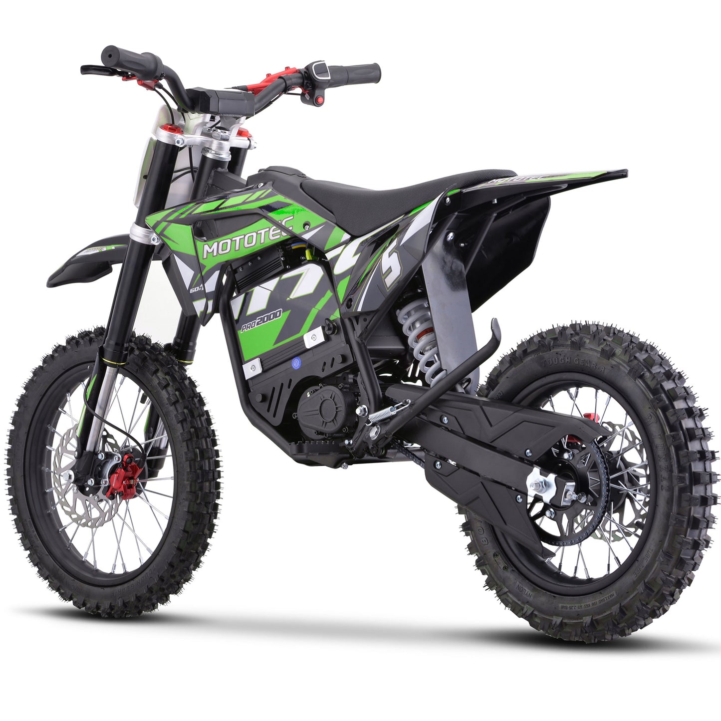 Color: Green - MotoTec 60v 2000w Pro Electric Dirt Bike Lithium