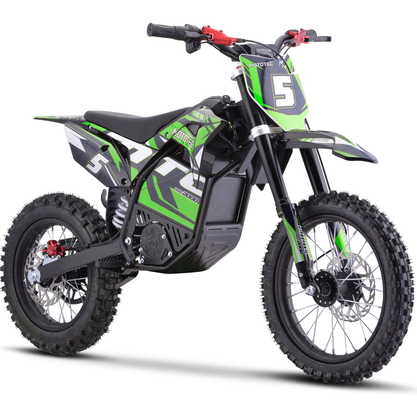 Color: Green - MotoTec 60v 2000w Pro Electric Dirt Bike Lithium