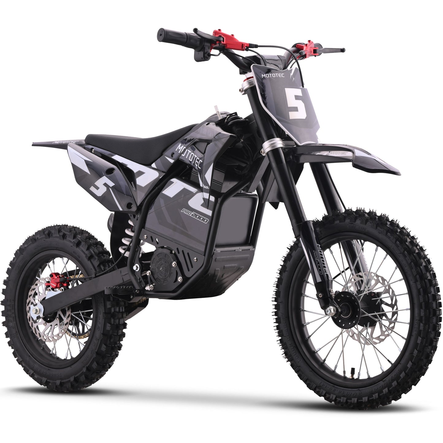 Color: Gray - MotoTec 60v 2000w Pro Electric Dirt Bike Lithium