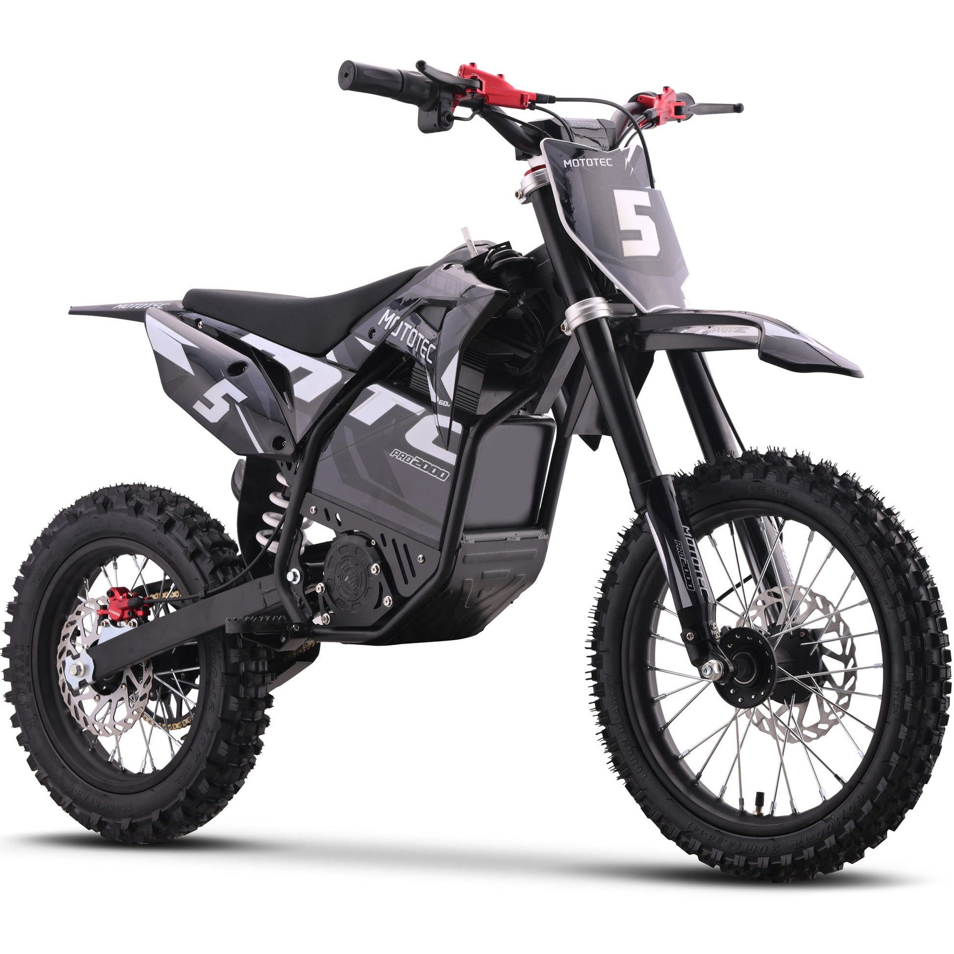 Color: Gray - MotoTec 60v 2000w Pro Electric Dirt Bike Lithium