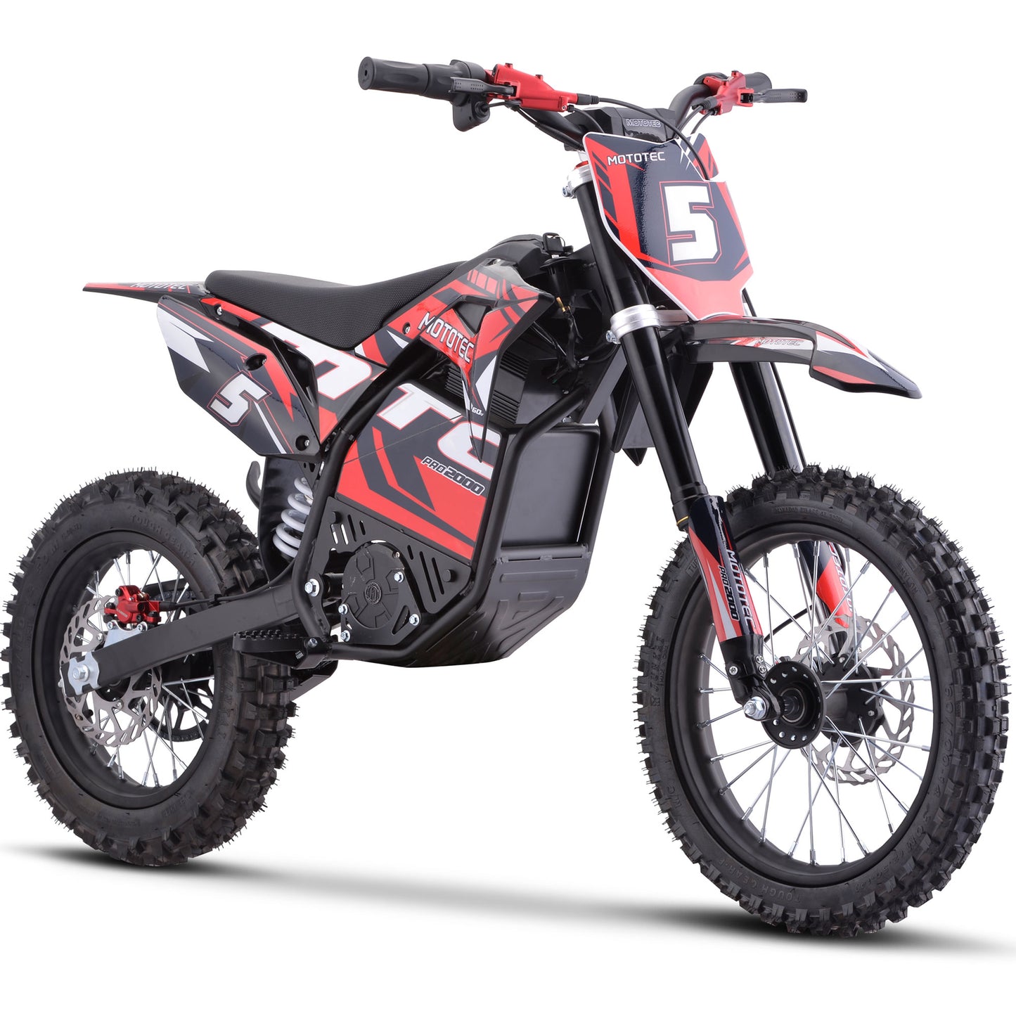 Color: Red - MotoTec 60v 2000w Pro Electric Dirt Bike Lithium