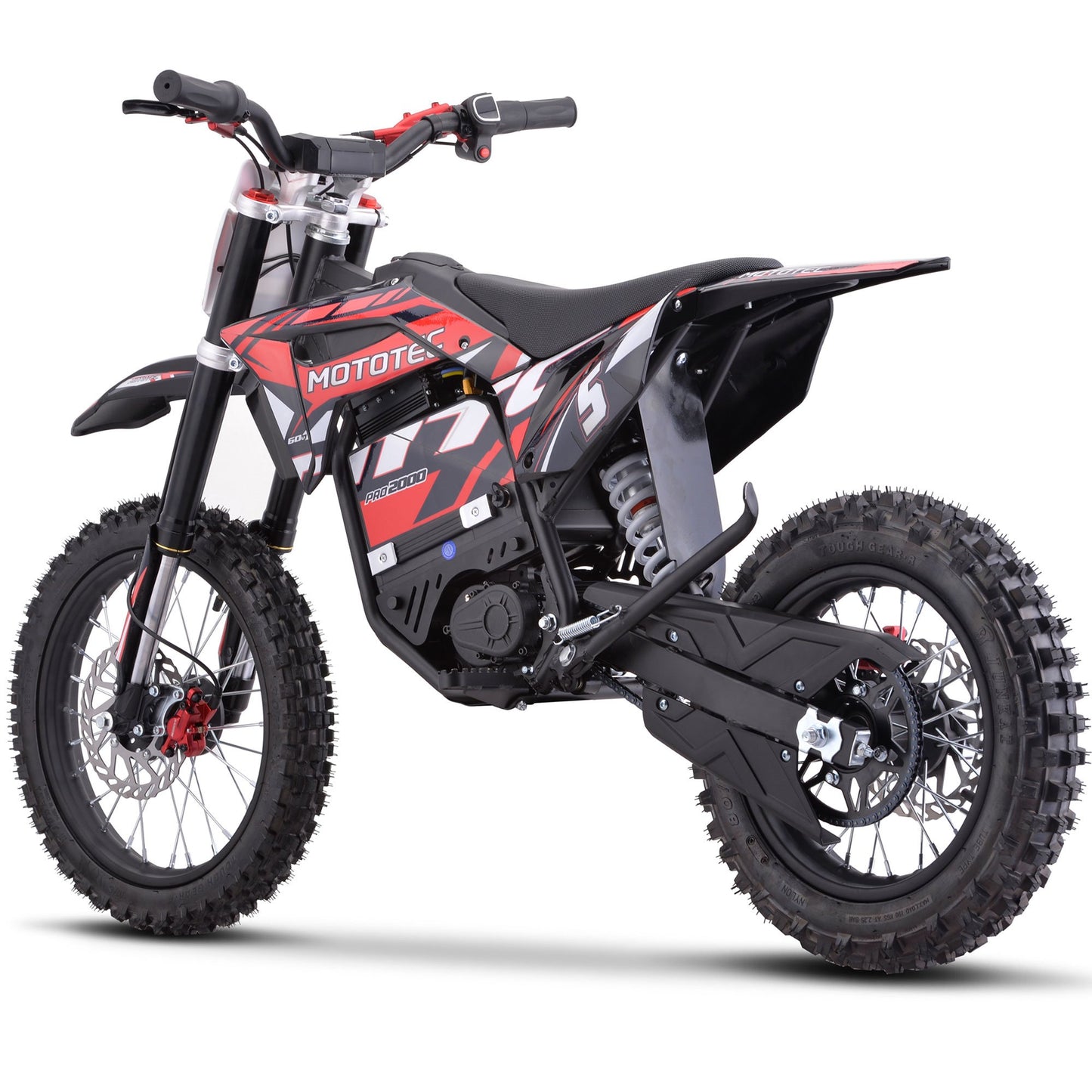 MotoTec 60v Pro Electric Dirt Bike 2000w Lithium Red