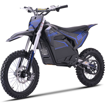 Color: Blue - MotoTec 72v 5000w Pro Electric Dirt Bike Lithium
