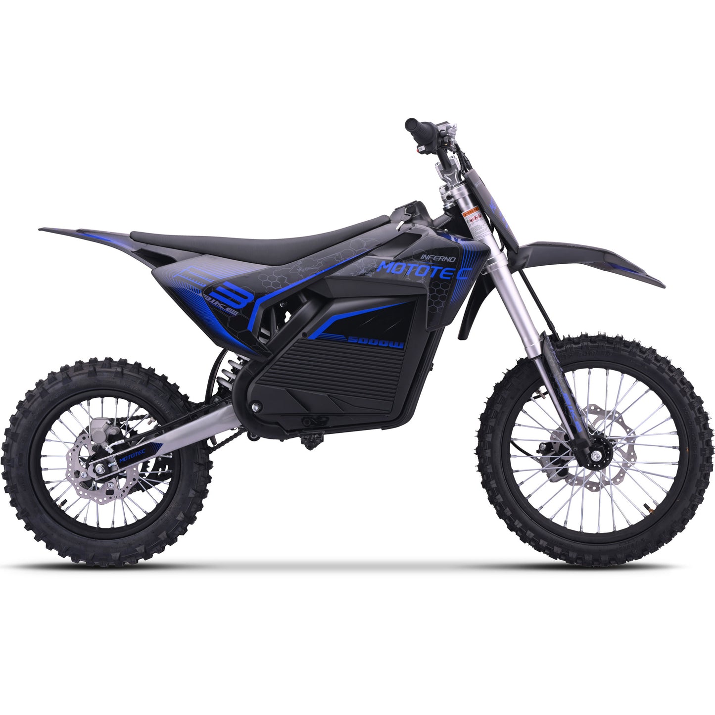 Color: Blue - MotoTec 72v 5000w Pro Electric Dirt Bike Lithium