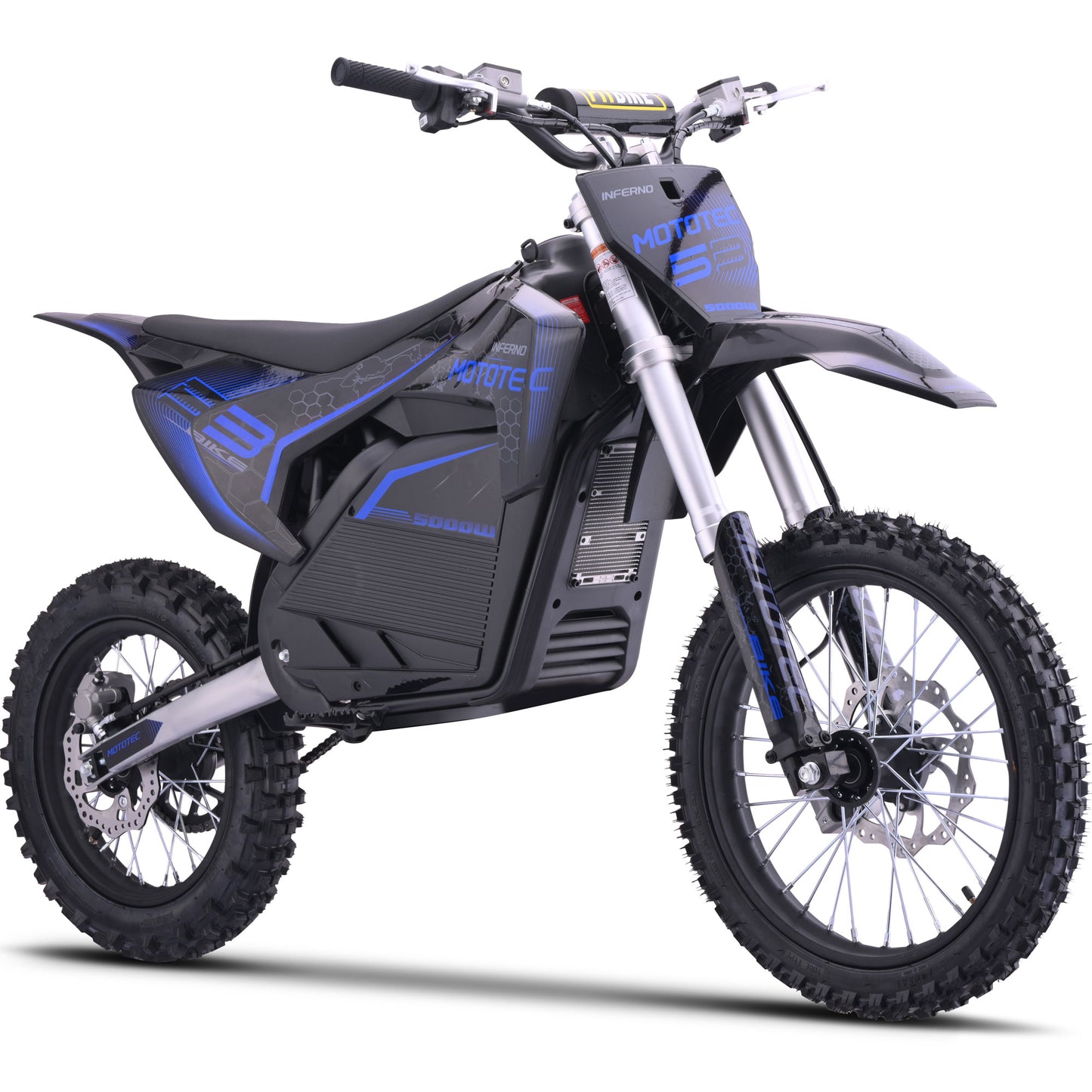 Color: Blue - MotoTec 72v 5000w Pro Electric Dirt Bike Lithium