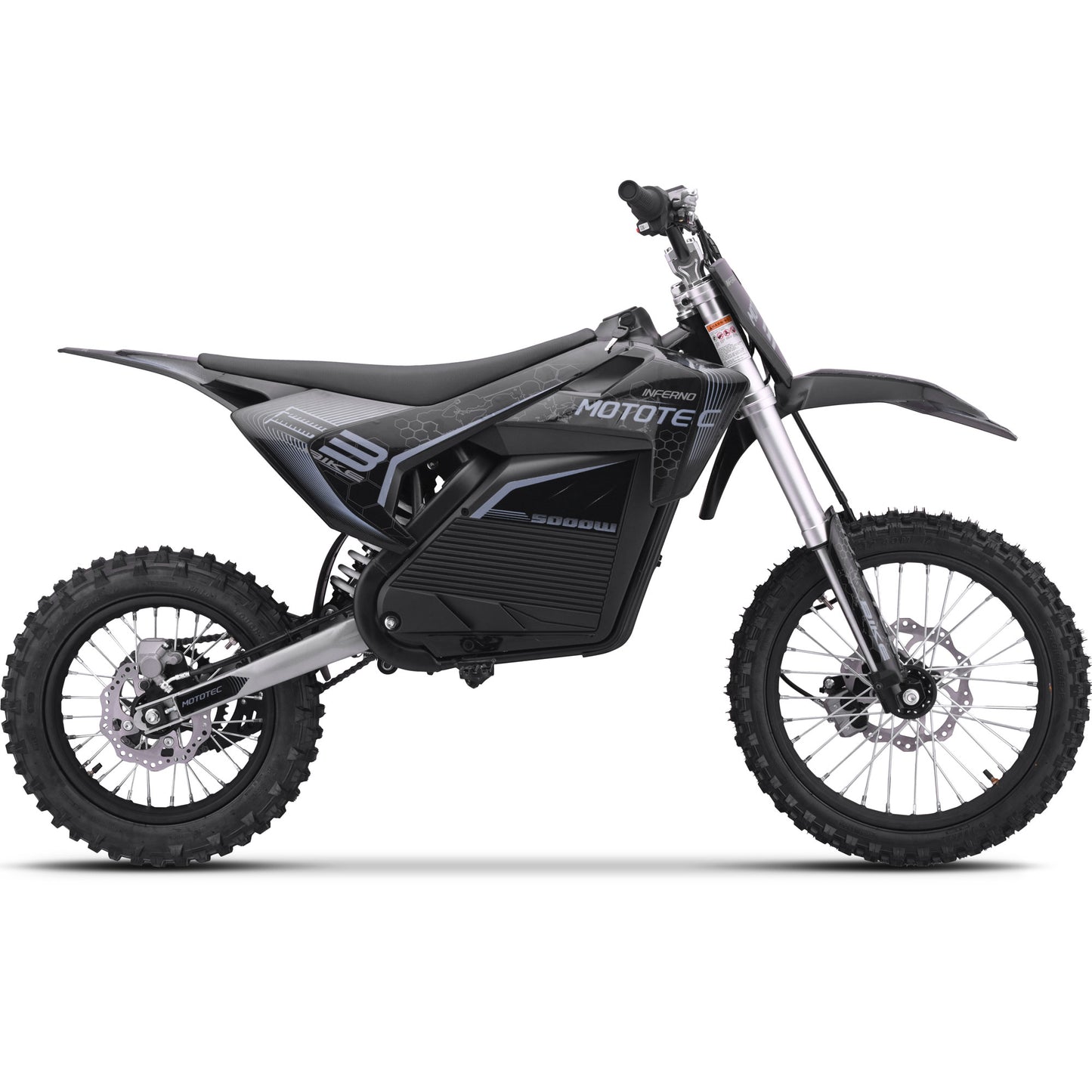 MotoTec 72v 5000w Lithium Pro Electric Dirt Bike – Grey | Powerful Off-Road Bike