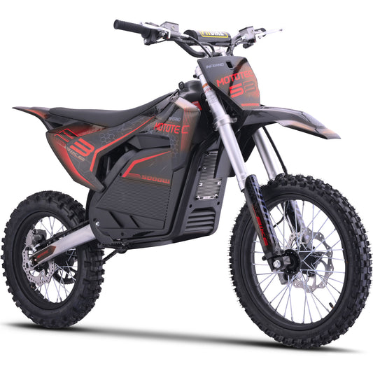 MotoTec 72v 5000w Lithium Pro Electric Dirt Bike – Red | Powerful Off-Road Bike