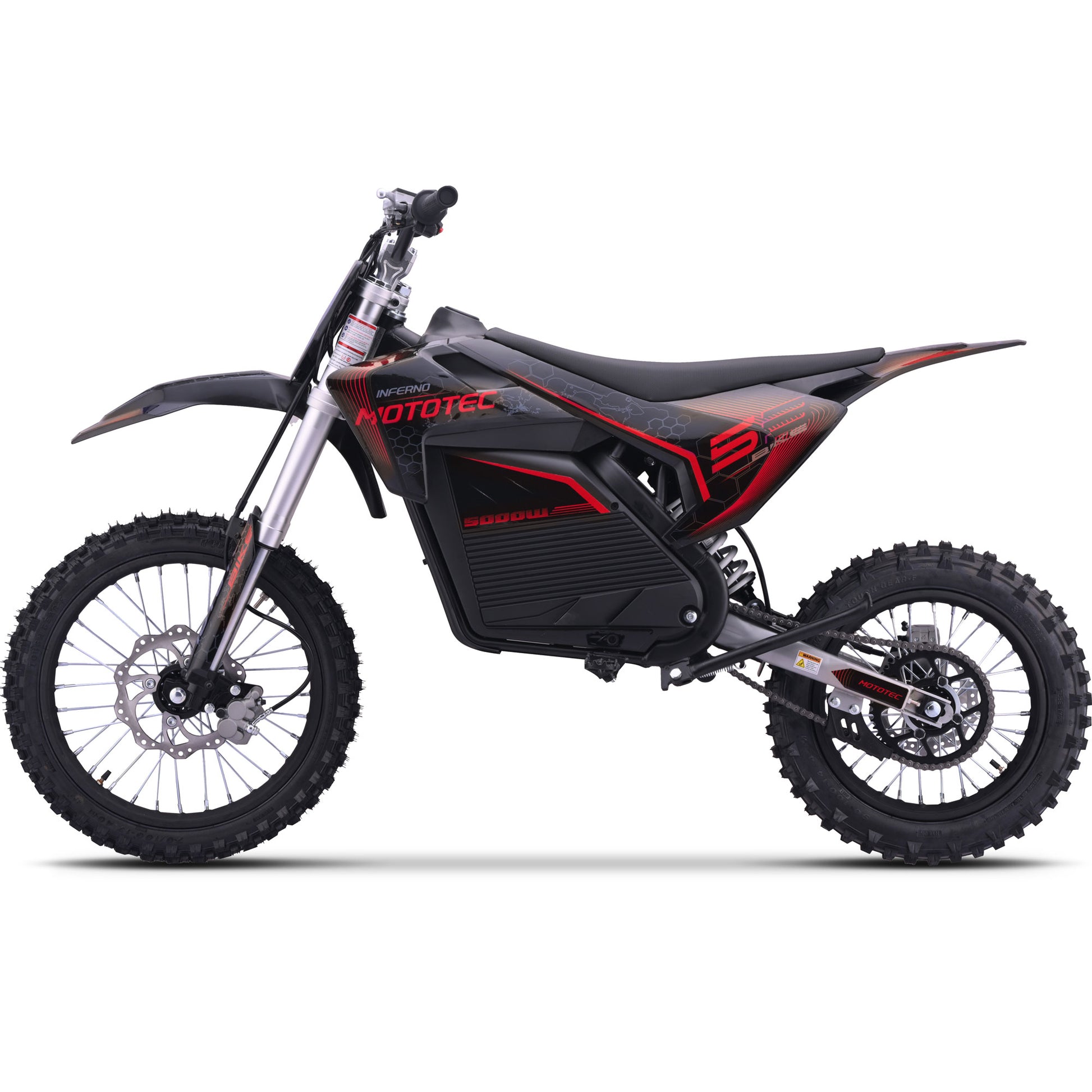Color: Red - MotoTec 72v 5000w Pro Electric Dirt Bike Lithium