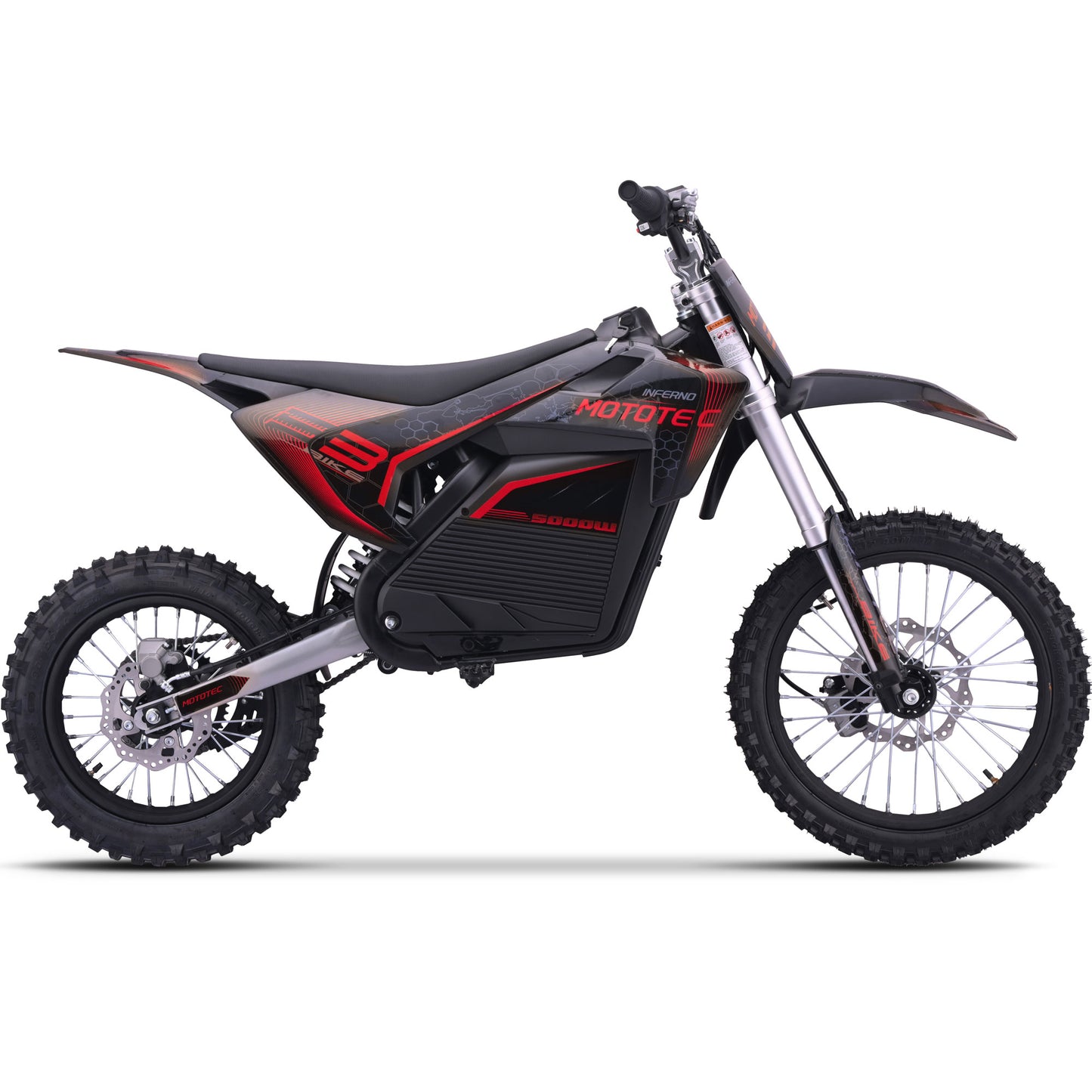 Color: Red - MotoTec 72v 5000w Pro Electric Dirt Bike Lithium