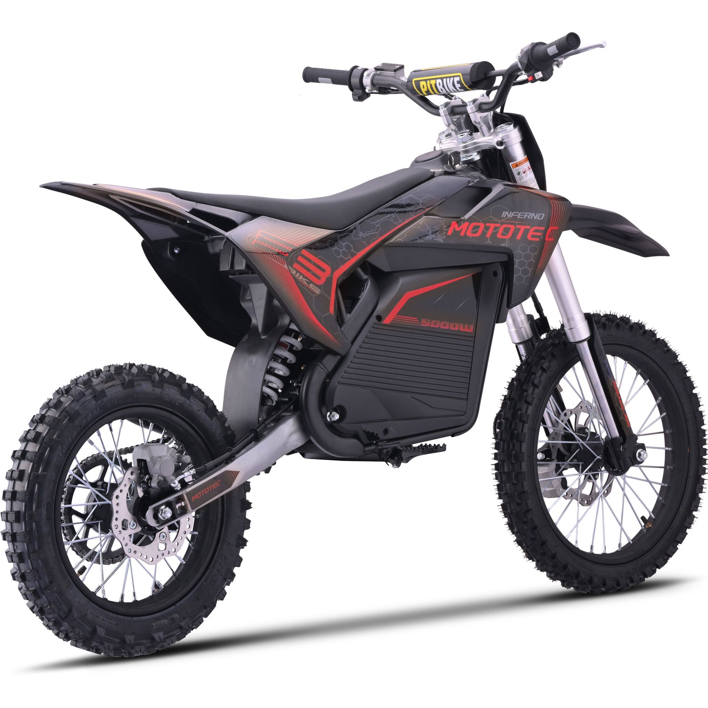 Color: Red - MotoTec 72v 5000w Pro Electric Dirt Bike Lithium