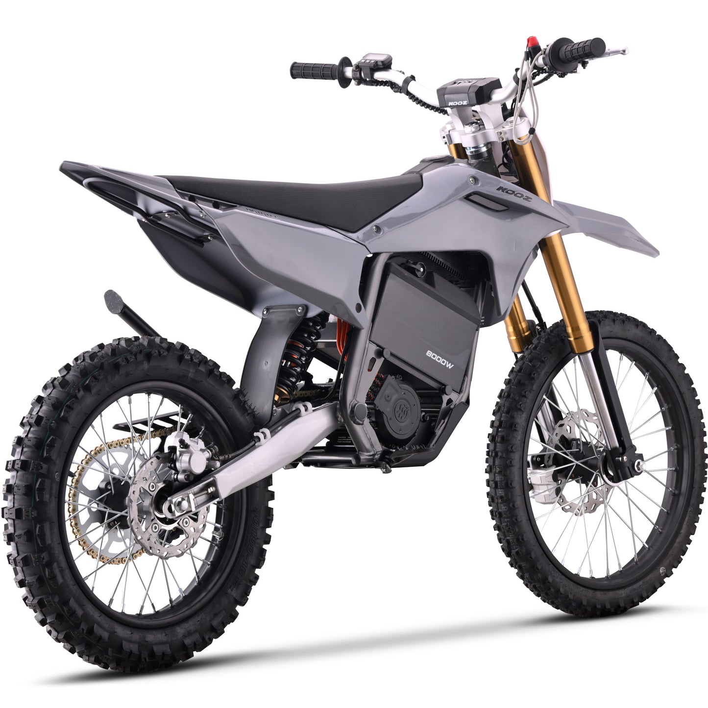 Color: Gray - MotoTec 72v 8000w Pro Electric Dirt Bike 19/16 Lithium