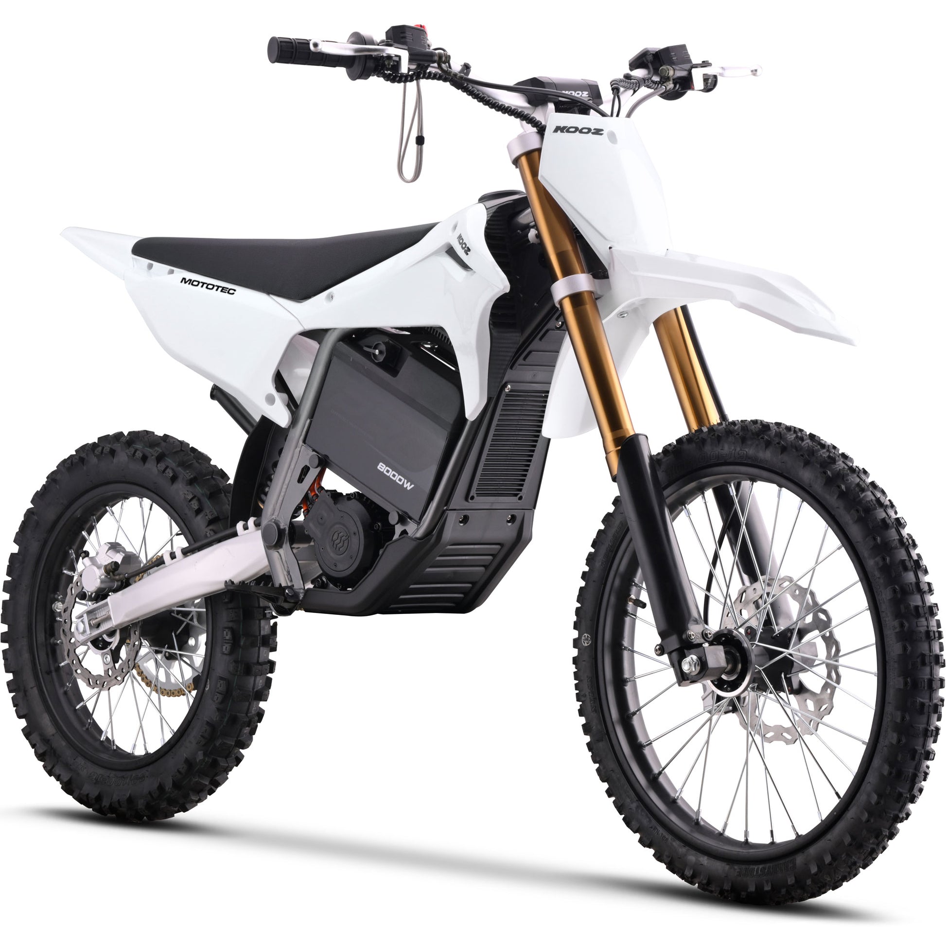 Color: White - MotoTec 72v 8000w Pro Electric Dirt Bike 19/16 Lithium