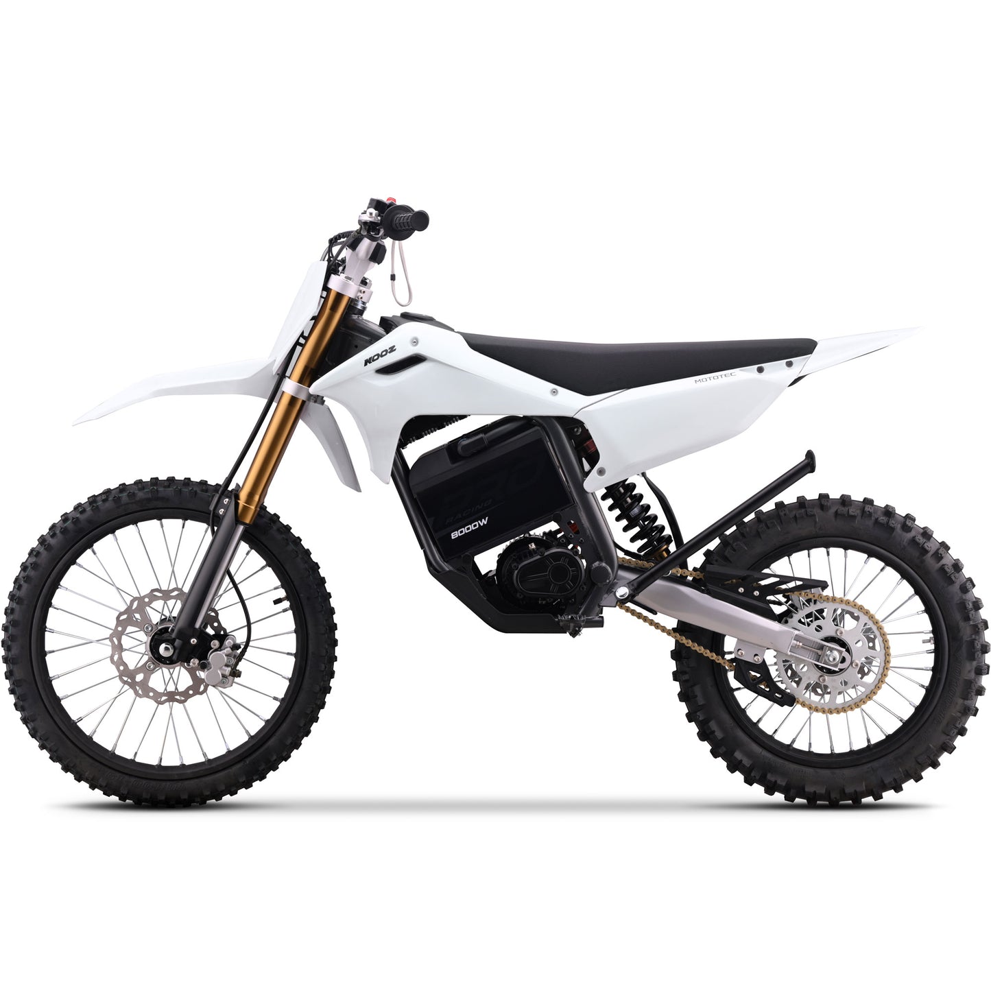Color: White - MotoTec 72v 8000w Pro Electric Dirt Bike 19/16 Lithium