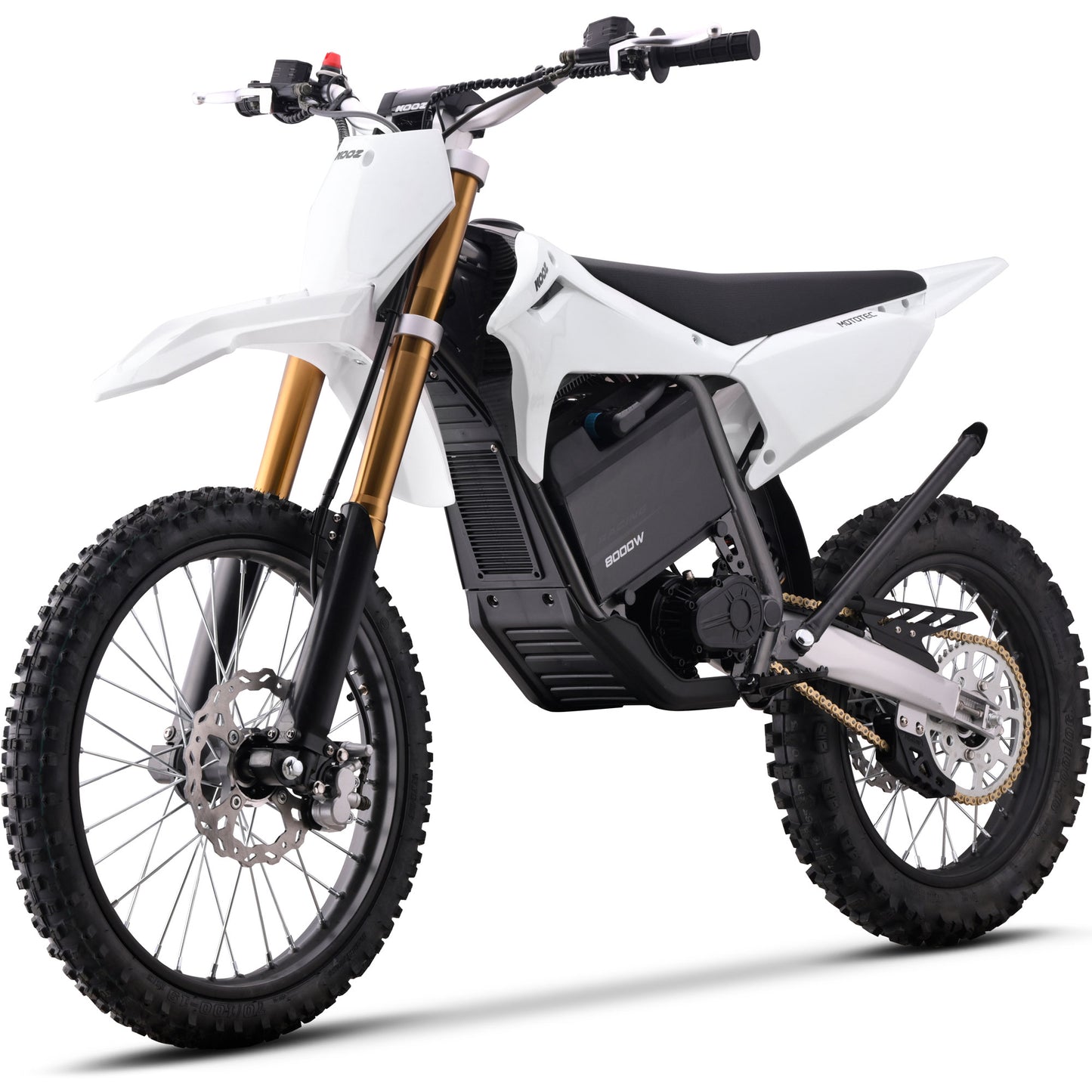 Color: White - MotoTec 72v 8000w Pro Electric Dirt Bike 19/16 Lithium