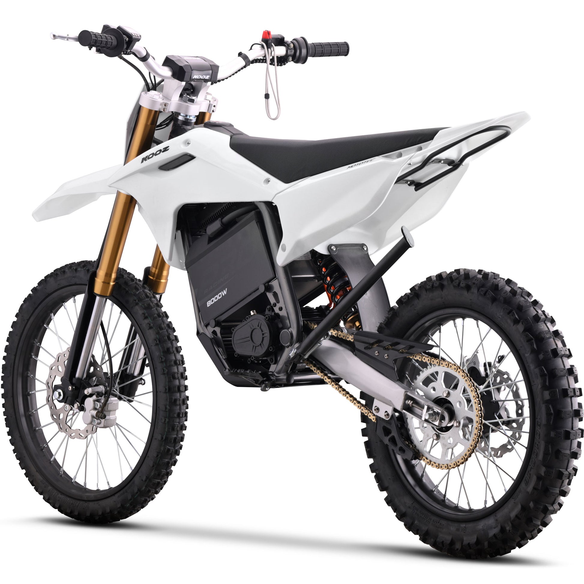 Color: White - MotoTec 72v 8000w Pro Electric Dirt Bike 19/16 Lithium