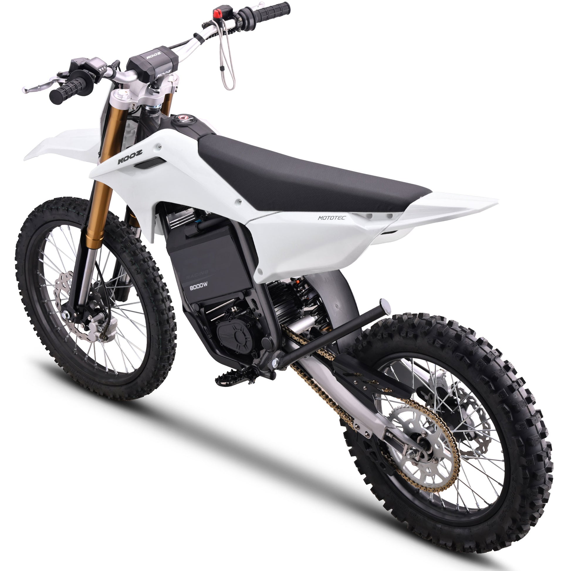 Color: White - MotoTec 72v 8000w Pro Electric Dirt Bike 19/16 Lithium